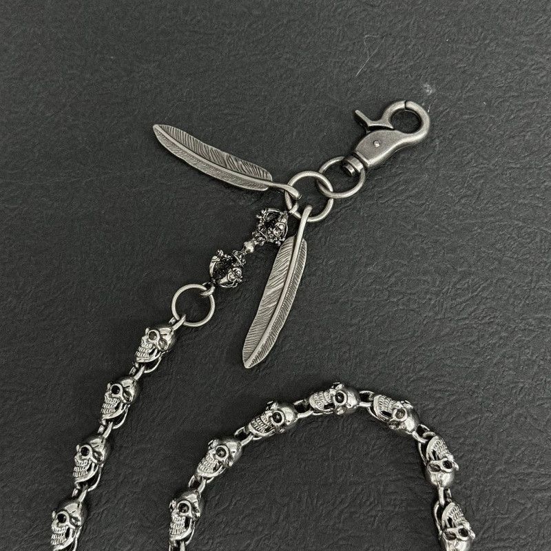 Jewelry Punk Waist Pants Chain Wallet Chain Skull Keychain Size ONE SIZE - 7 Thumbnail