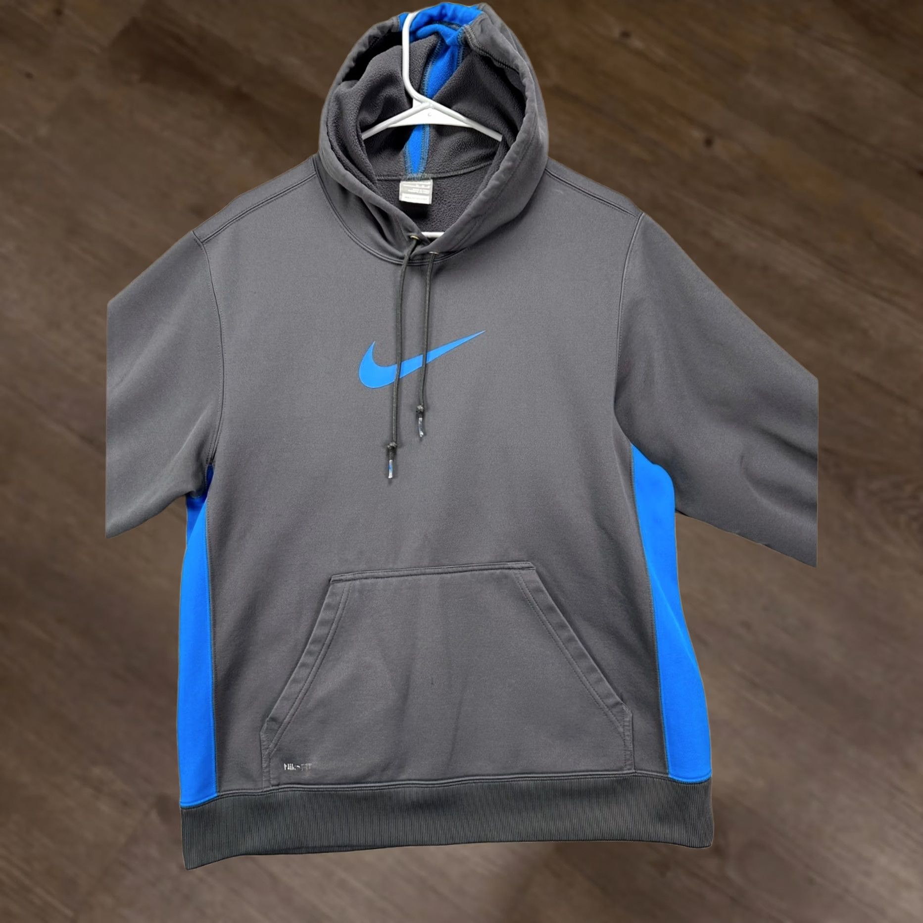 Nike Nike Therma Fit Hoodie Men Medium Grey Pullover Drawstring Center Swoosh Sweater Size US M / EU 48-50 / 2 - 1 Thumbnail