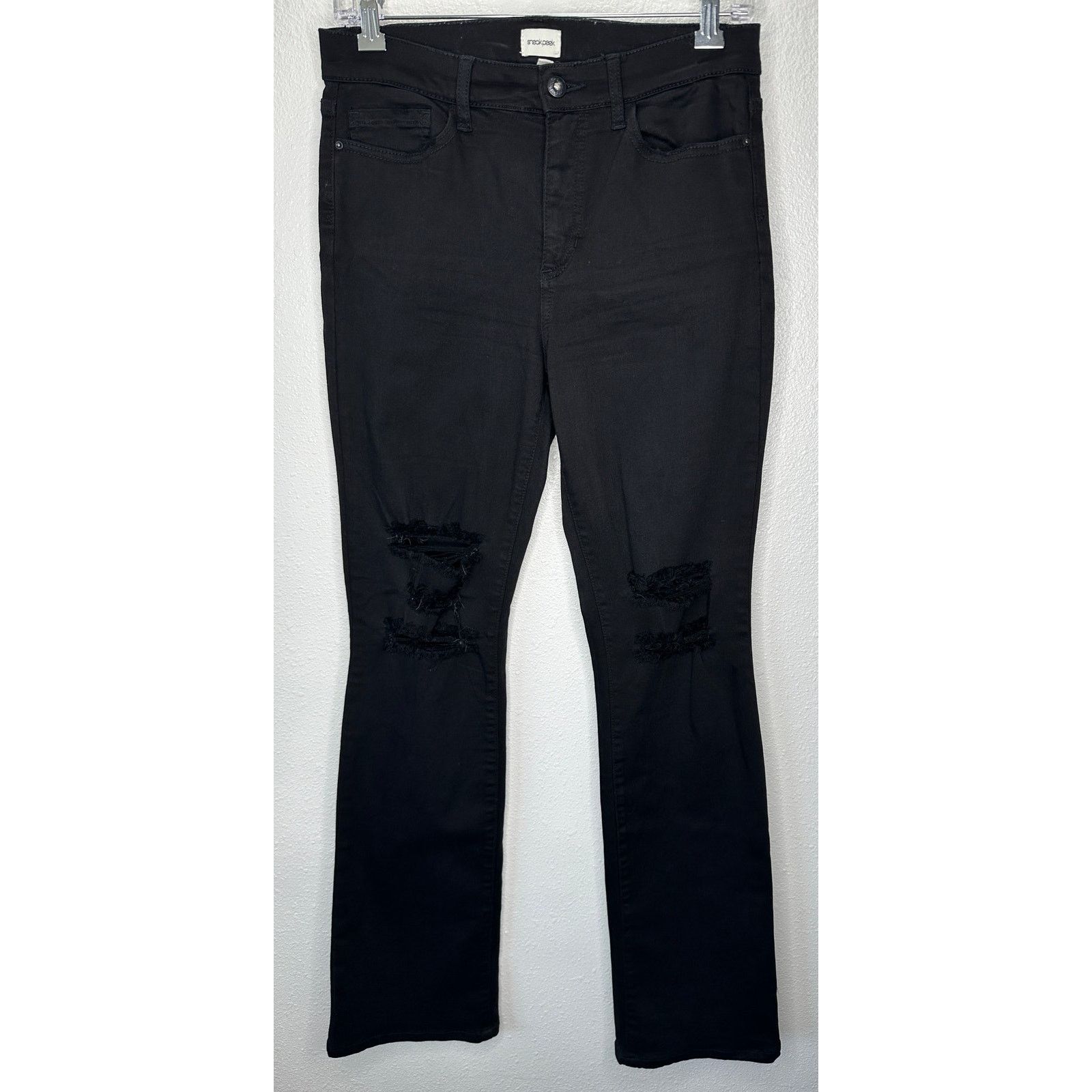 Other Sneak Peak Black Distressed Knee Bootcut Jeans 29 Size 29" - 2 Thumbnail