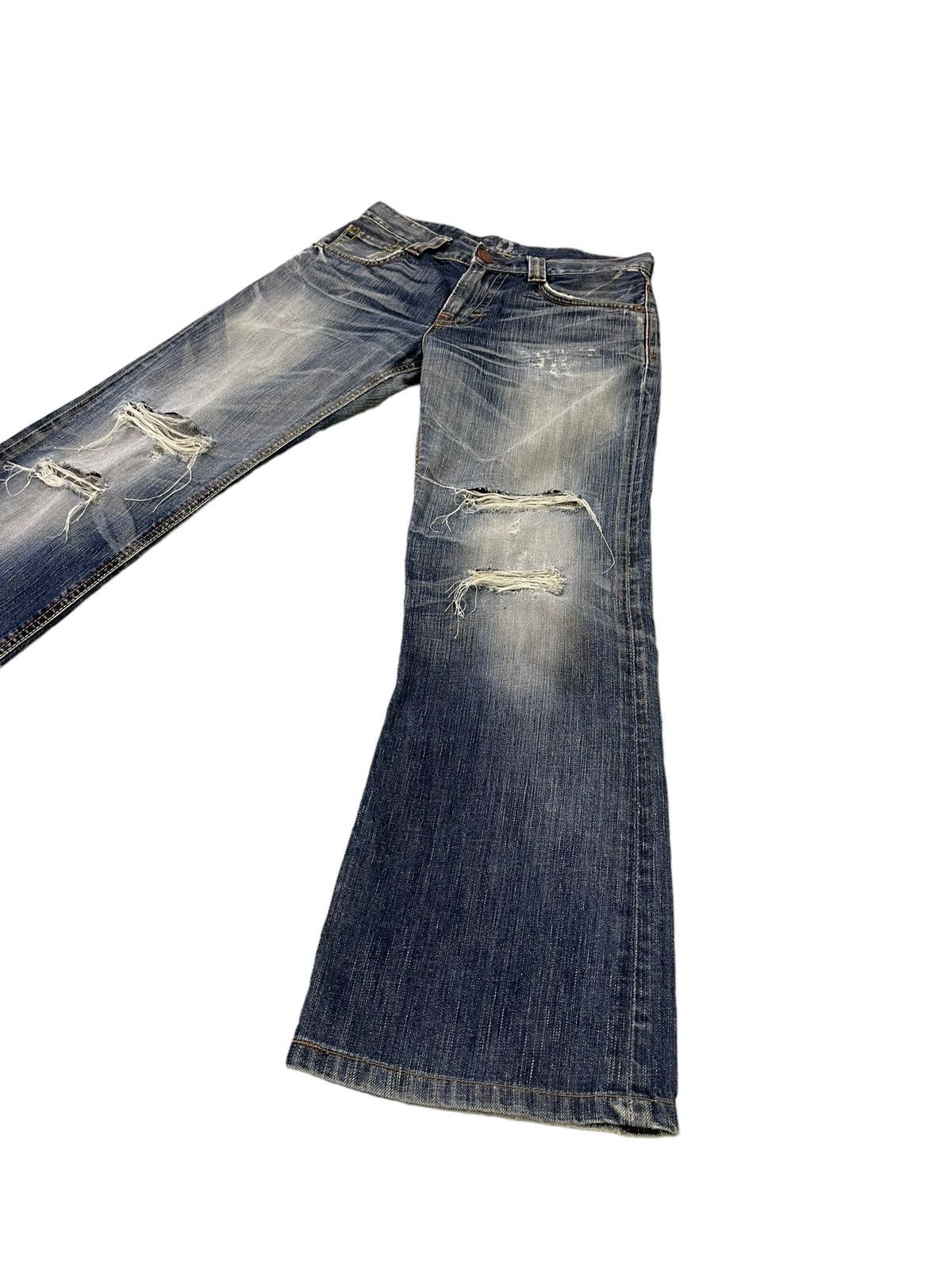 Edwin Distress Jeans Edwin Japan Thrash Regular Straight 7🟦3 Size US 30 / EU 46 - 3 Thumbnail