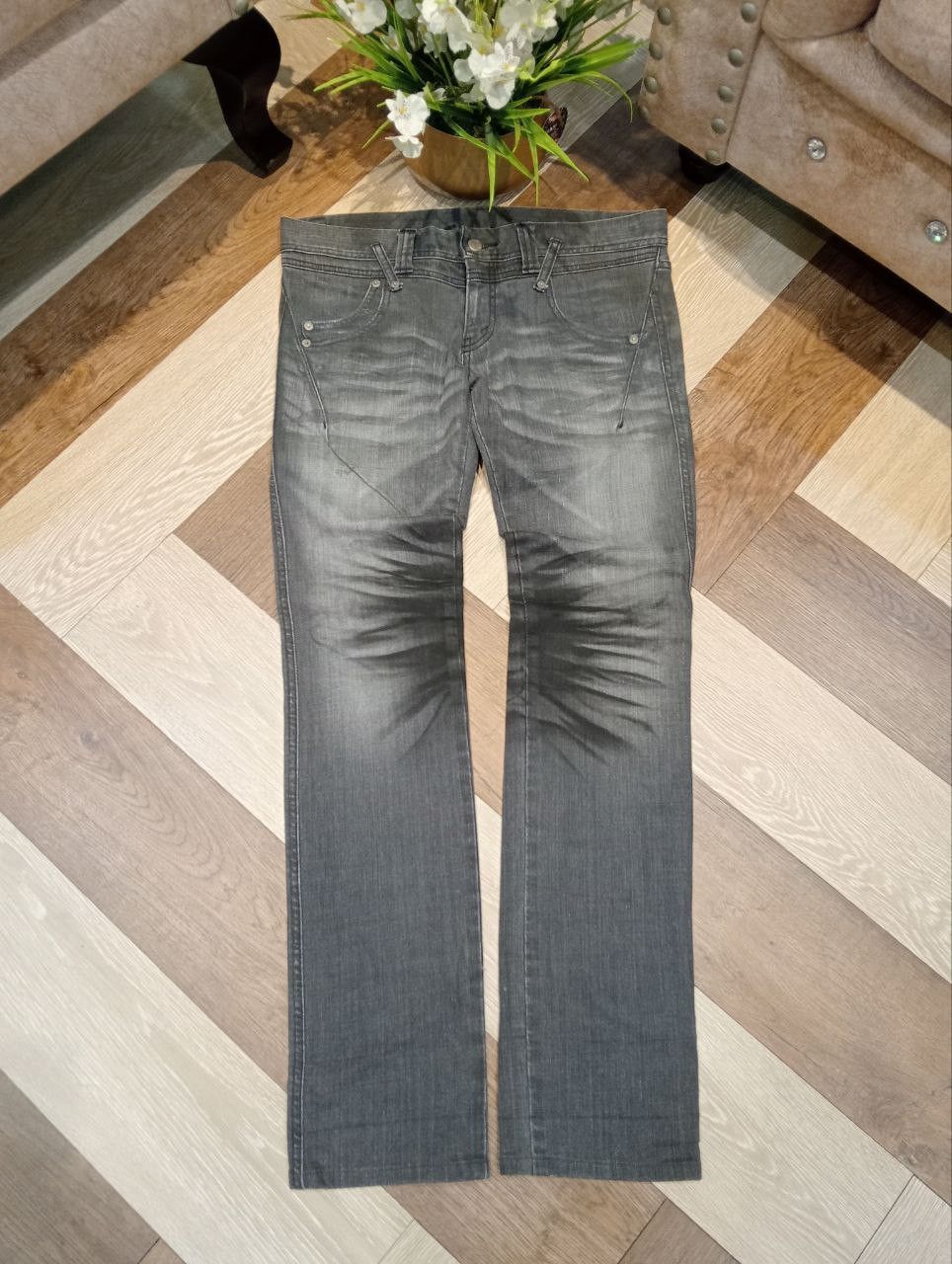 Tornado Mart TORNADO MART STRETCH DENIM JEANS GREY FADE JAPAN DESIGNER Size 34" / US 12 / IT 48 - 1 Thumbnail
