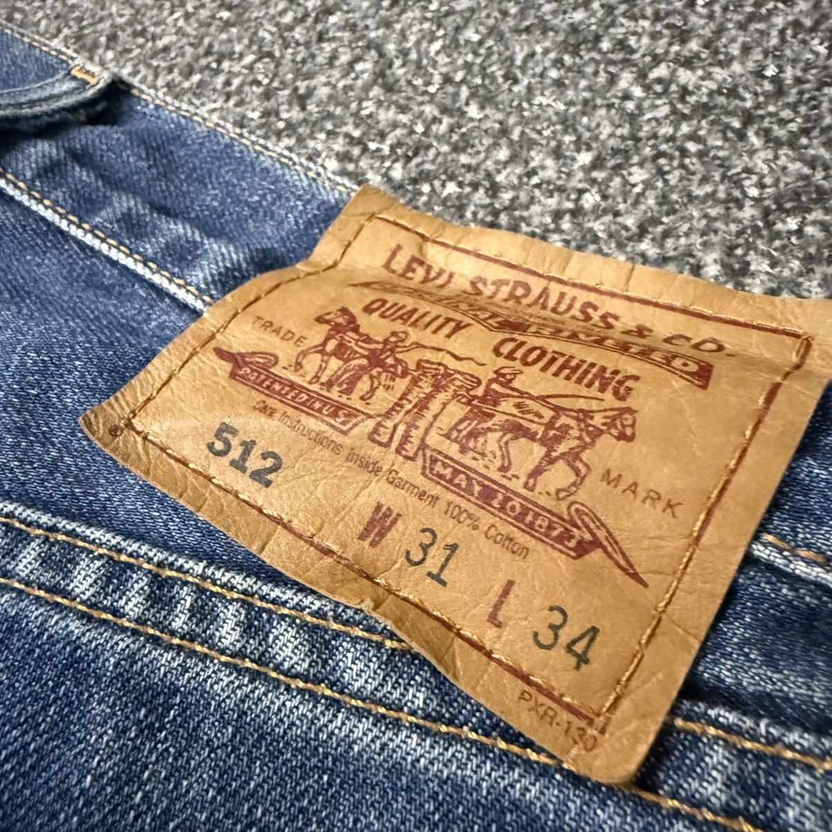 Levi's Vintage Clothing 🔥🇯🇵 Vintage 90s Levis 512 Distressed Flared Baggy Denim Jeans Size US 31 - 12 Thumbnail