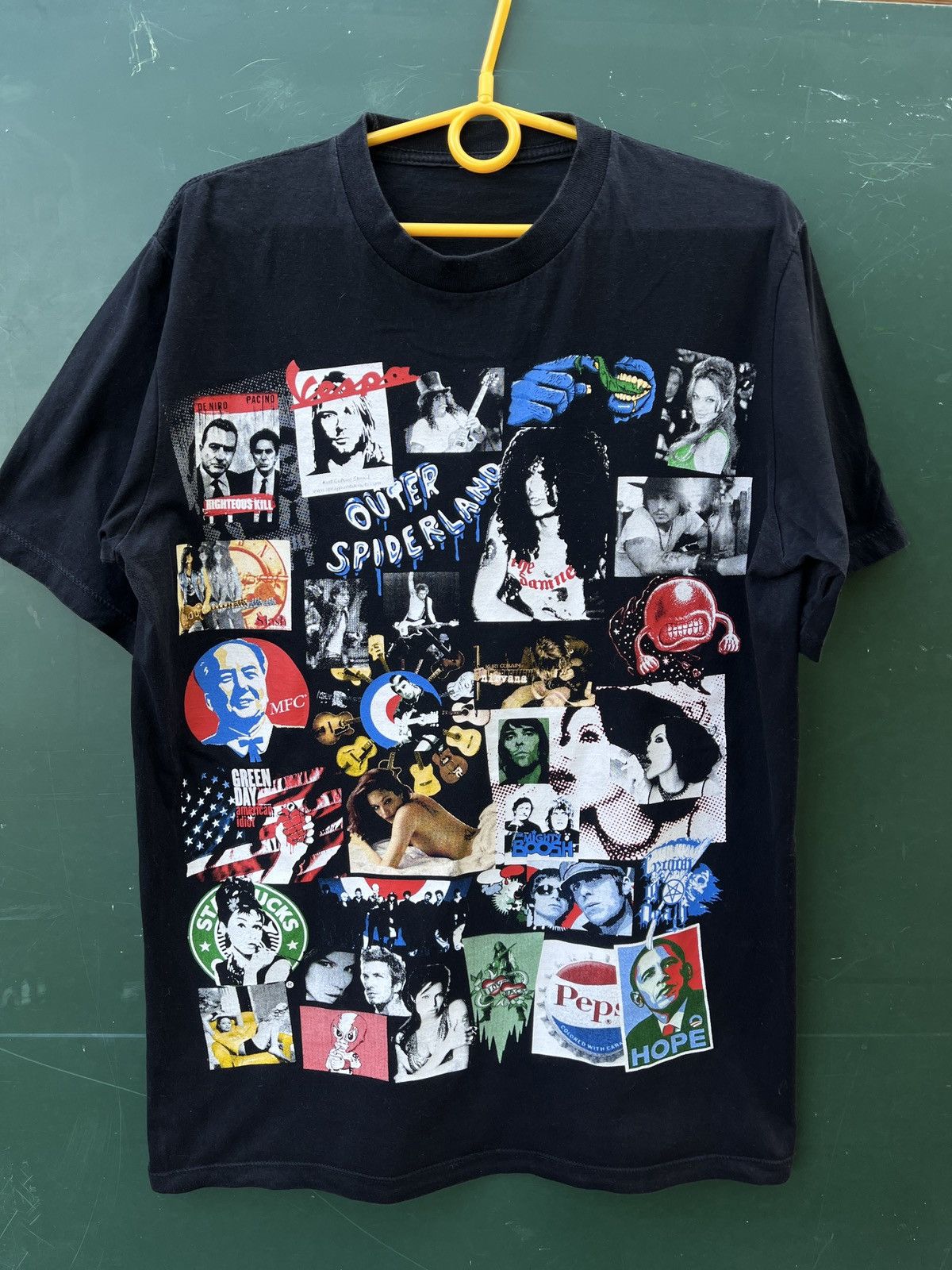 Vintage Pop Rock Collage Angelina Jolie Green Day Nirvana Cobain L Size US L / EU 52-54 / 3 - 1 Thumbnail