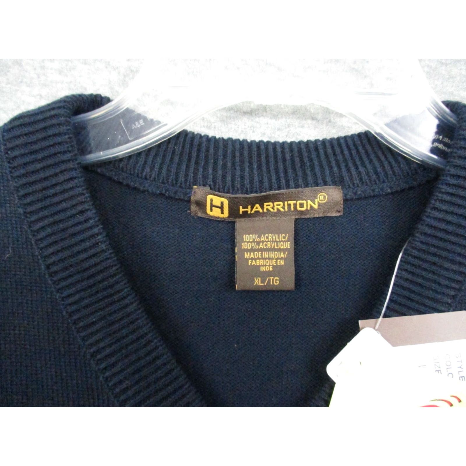 Vintage Harriton Mens Sleeveless Sweater Vest XL Trustmark Navy Blue TG NWT Embroidered Logo Size US XL / EU 56 / 4 - 5 Thumbnail
