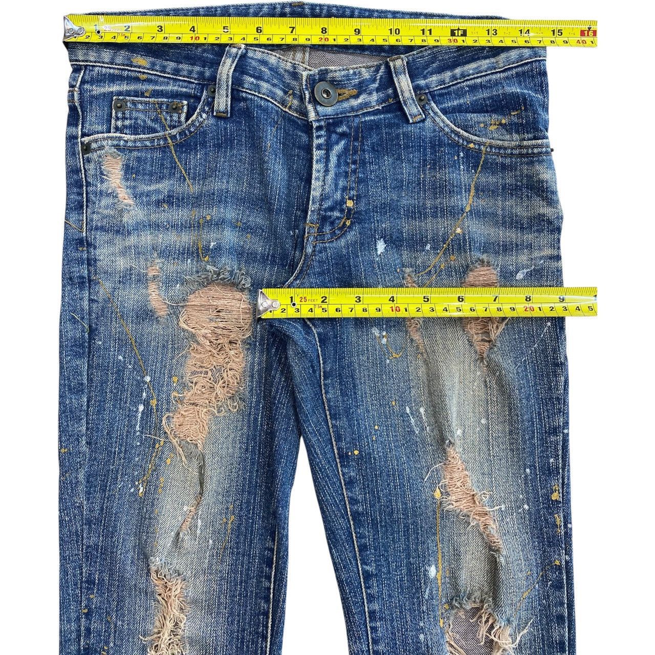 Japanese Brand Vintage Japanese Brand Painted Distress Style Jeans Size US 29 - 10 Thumbnail