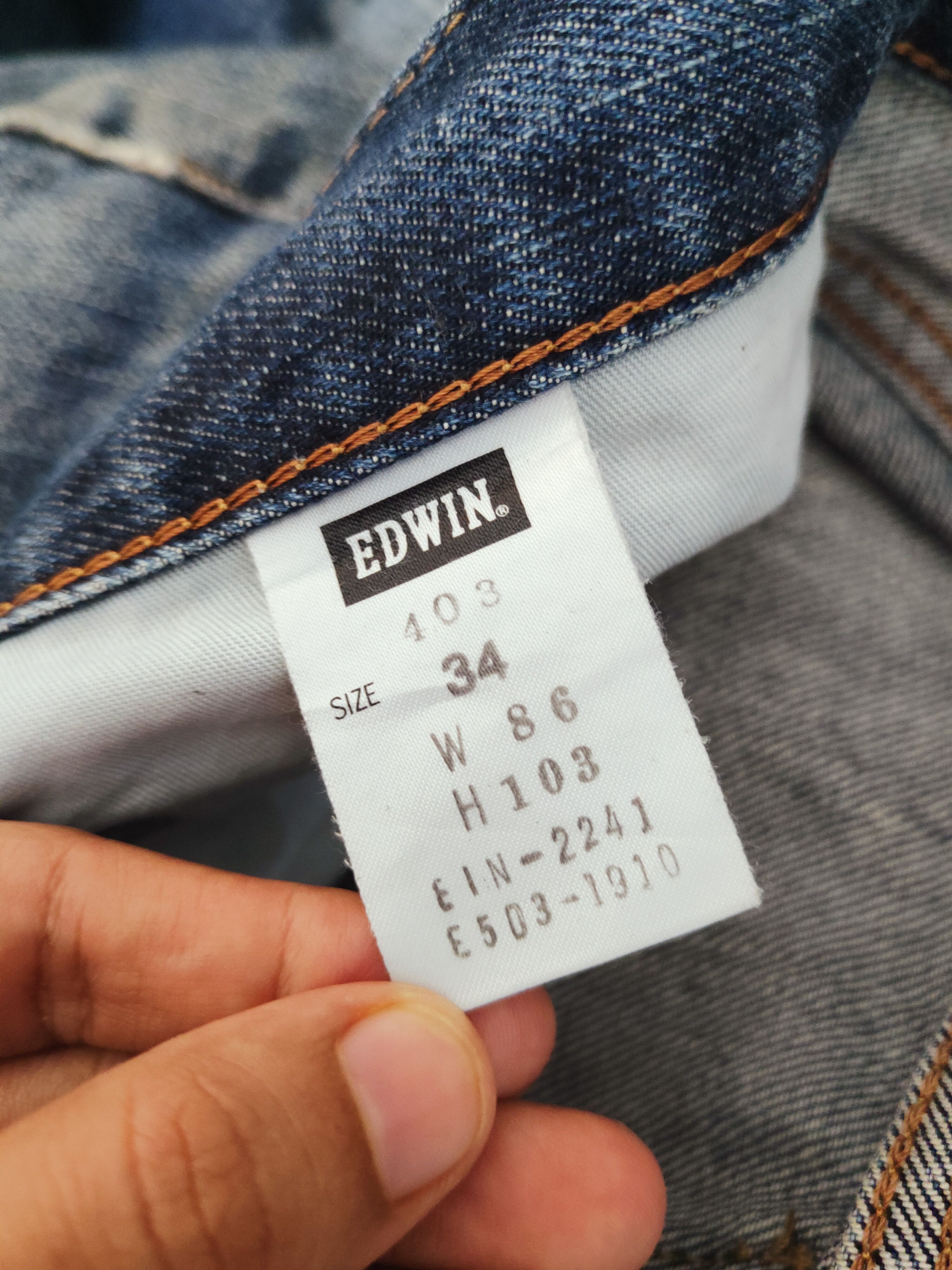 Edwin × Vintage Edwin Dark Blue Faded Distressed Ripped Jeans Size US 35 - 16 Thumbnail