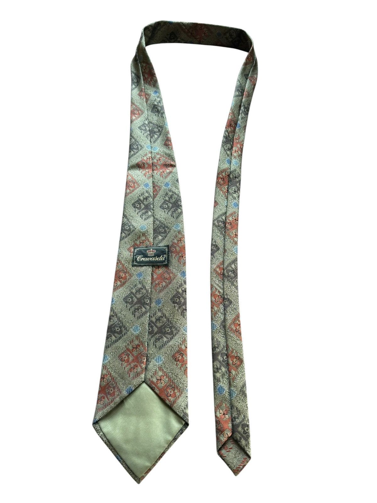 Other Vintage Silk Tie – Cravaseta – Geometric Jacquard Pattern Size ONE SIZE - 7 Thumbnail
