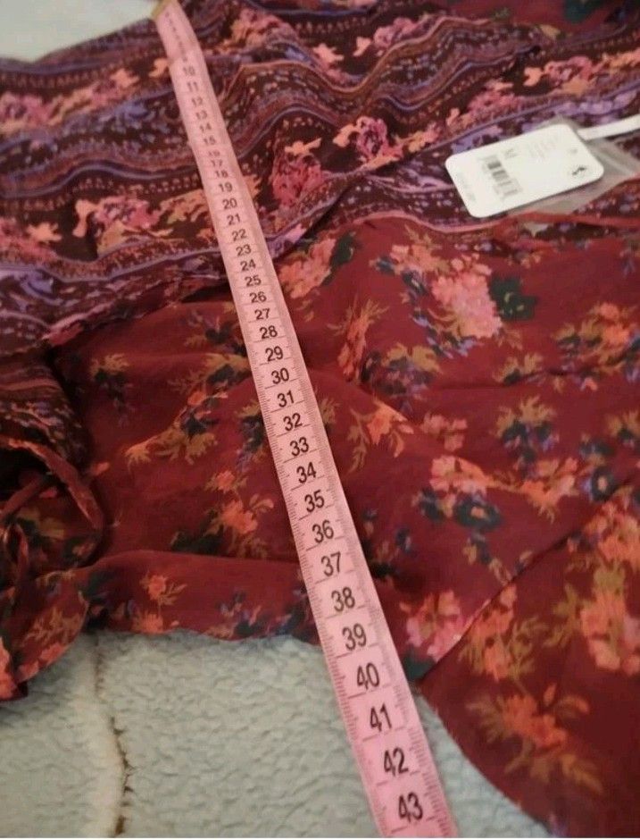 Free People Free People Magic Hour Sheer Floral Wrap Tunic Blouse Ruffle Size M / US 6-8 / IT 42-44 - 5 Thumbnail