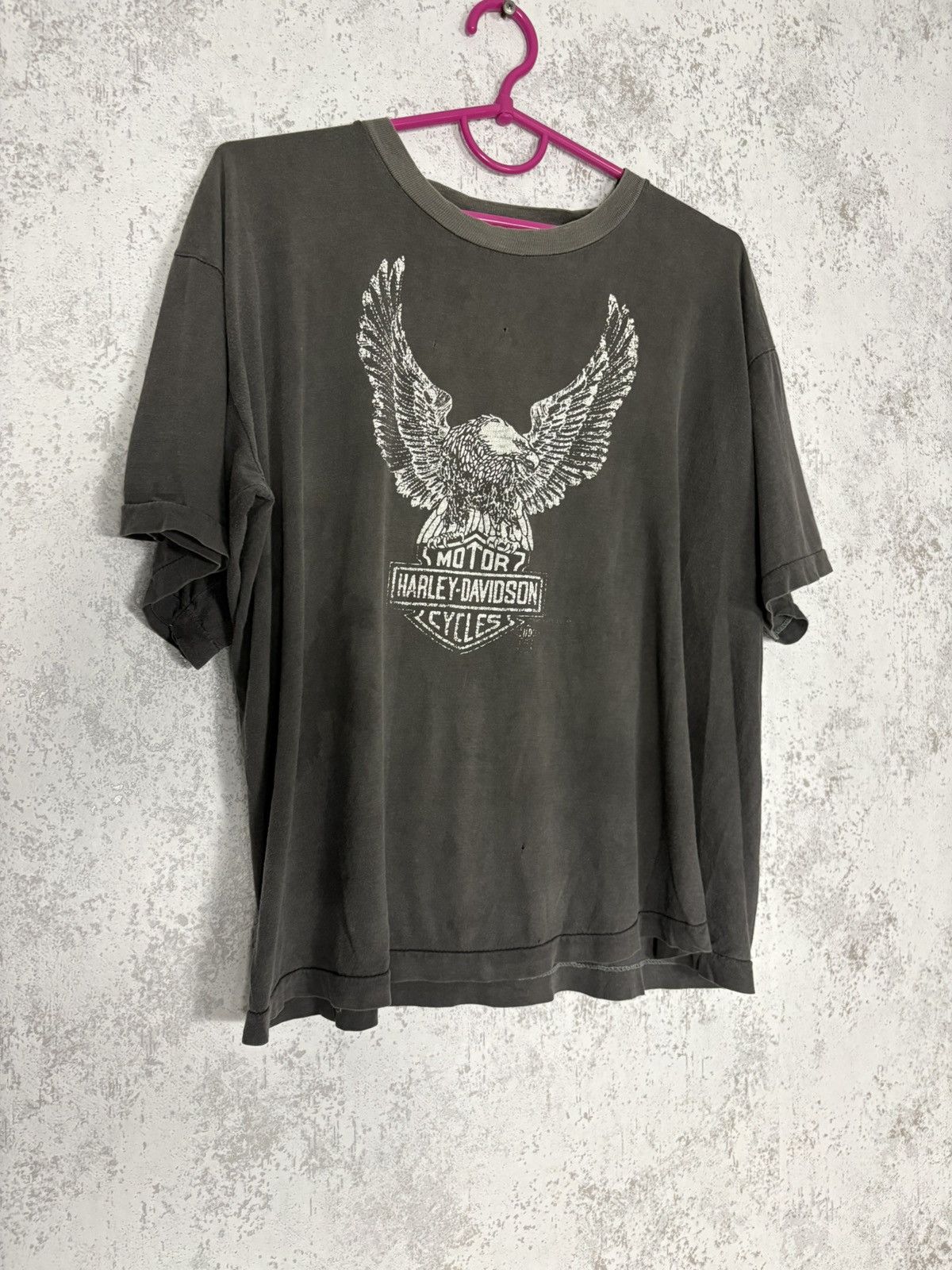 Harley Davidson Vintage 80s Harley Davidson Eagle Motorcycles Fade Biker Tee Size US M / EU 48-50 / 2 - 1 Thumbnail
