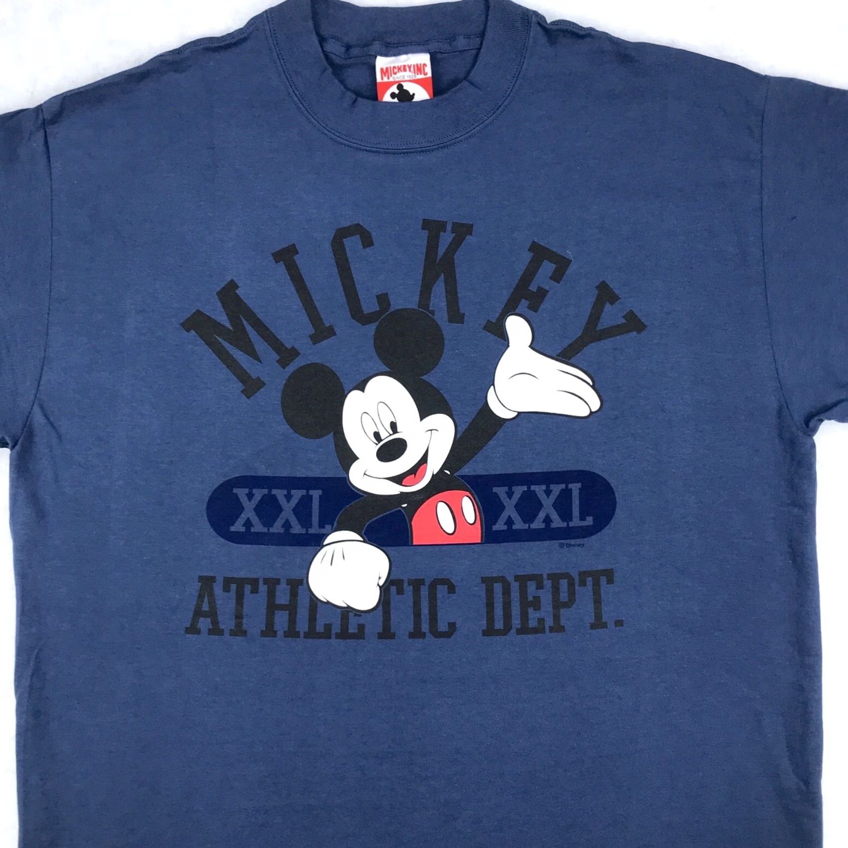 Disney VINTAGE Walt Disney Mickey Mouse ATHLETIC DEPT. T-Shirt XL Blue Mens 90s Disney Cartoon Mickey Mouse Shirt Short Sleeve Cotton Vintage Size US XL / EU 56 / 4 - 4 Thumbnail