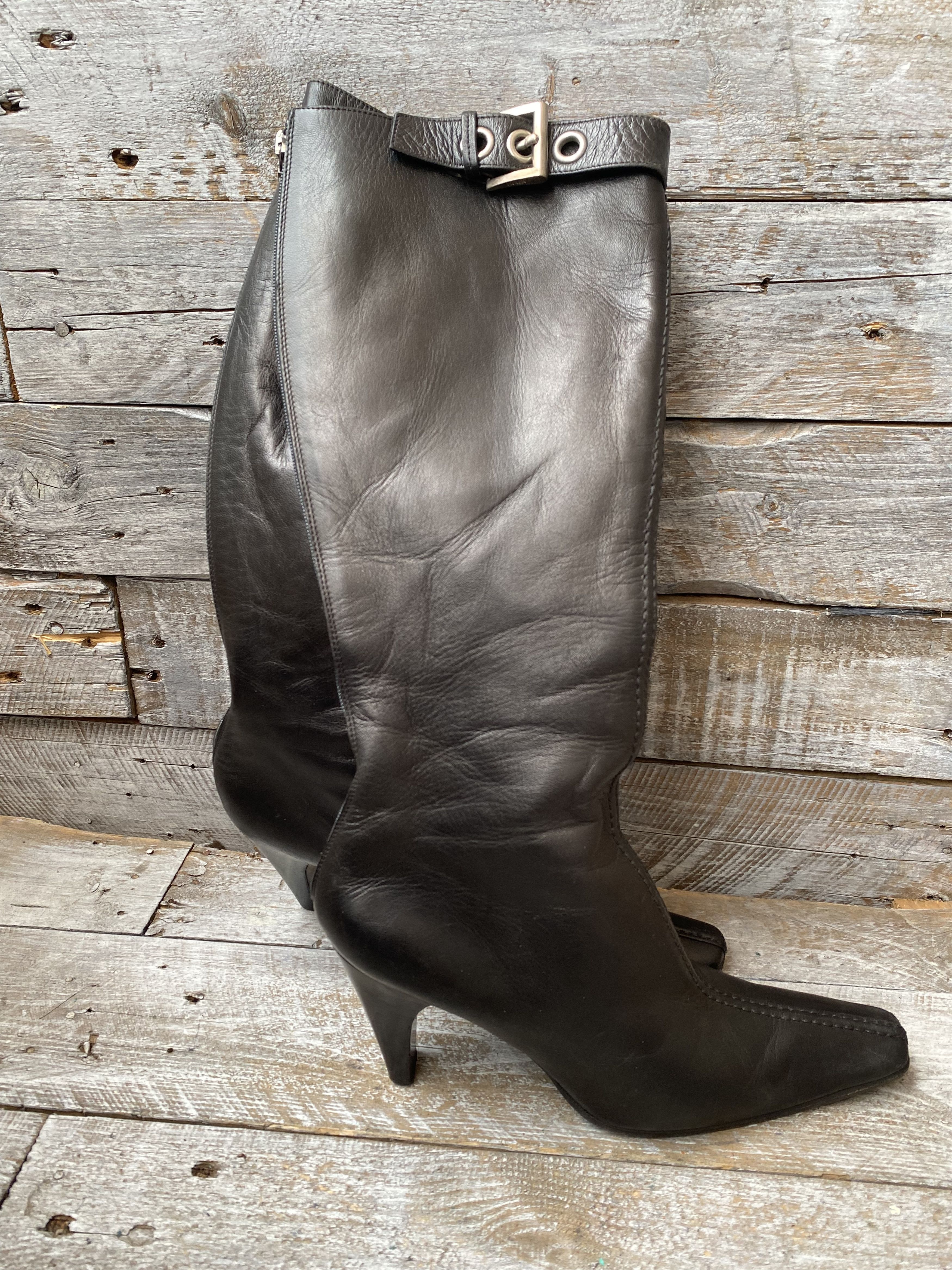 Prada Prada Y2k pointed high riding boots sz 38 Size US 8 / IT 38 - 3 Thumbnail