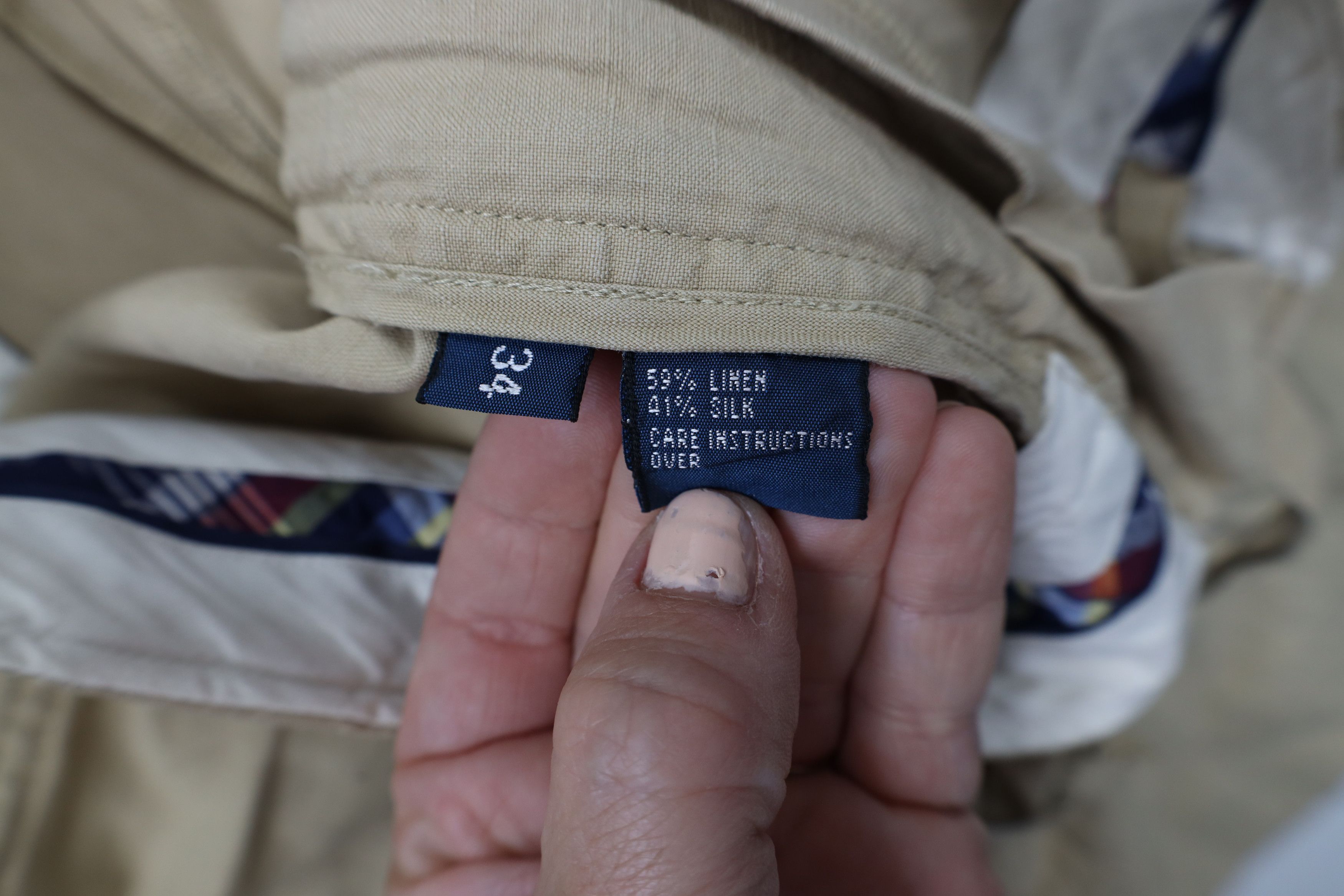 Ralph Lauren Vintage Ralph Lauren Above Knee Linen Chino Shorts Beige Size US 34 / EU 50 - 8 Thumbnail