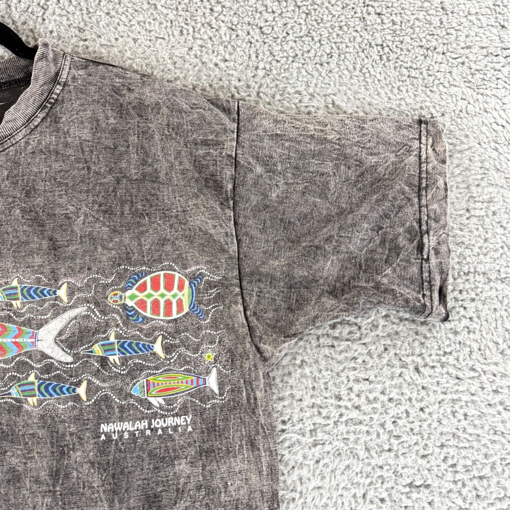 Vintage Vintage Churinga Shirt Medium Gray Tie Dye Fish Print Knit Tee Mens Size US M / EU 48-50 / 2 - 3 Thumbnail