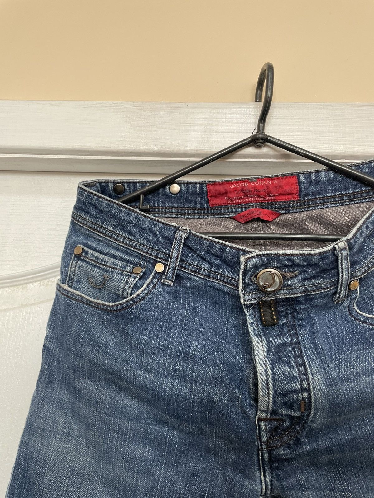 Jacob Cohen × Jean × Vintage Vintage Jacob Cohen Rare Faded Fly Button Jeans Denim Pants Size US 33 - 5 Thumbnail