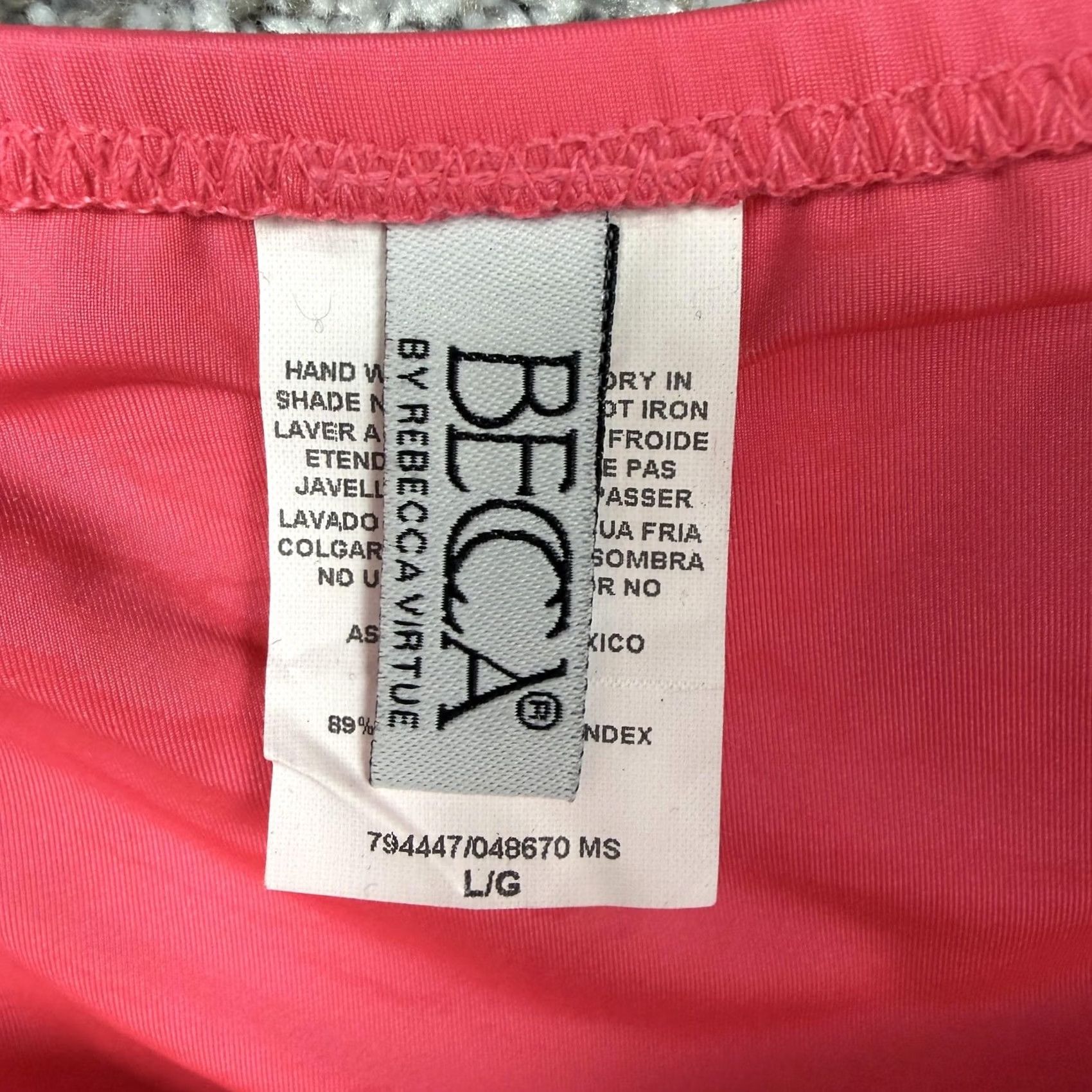 Vintage BECCA By Rebecca Virtue Bikini Bottom L Pink Solid Beach Poolside Size 36" / US 14 / IT 50 - 6 Thumbnail