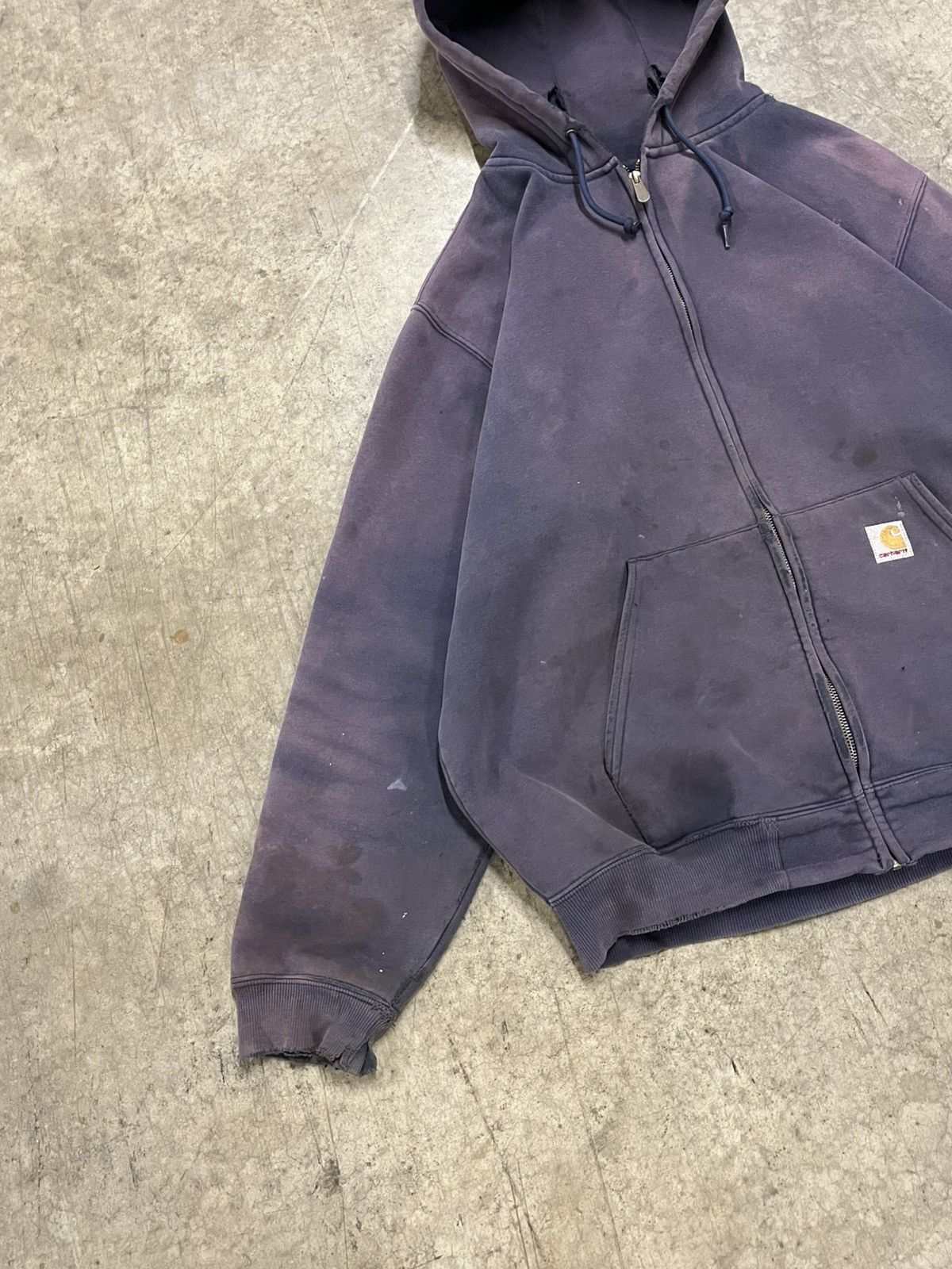Carhartt × Vintage Carhartt vintage sun faded and distressed navy hoodie rare Size US L / EU 52-54 / 3 - 3 Thumbnail