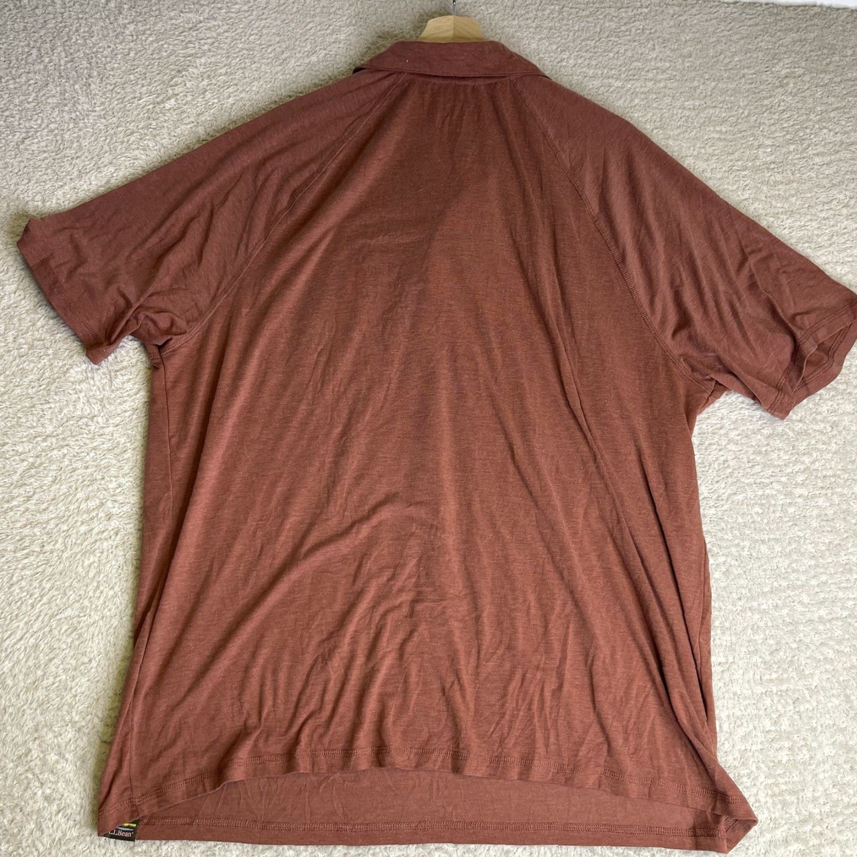 Vintage LL Bean Polo Shirt Men XL Red UPF50+ Sunsmart Performance Golf Logo Short Sleeve Collared Pullover Button-Up Built-In Chest Pocket Blended Fabric Size US XL / EU 56 / 4 - 2 Thumbnail