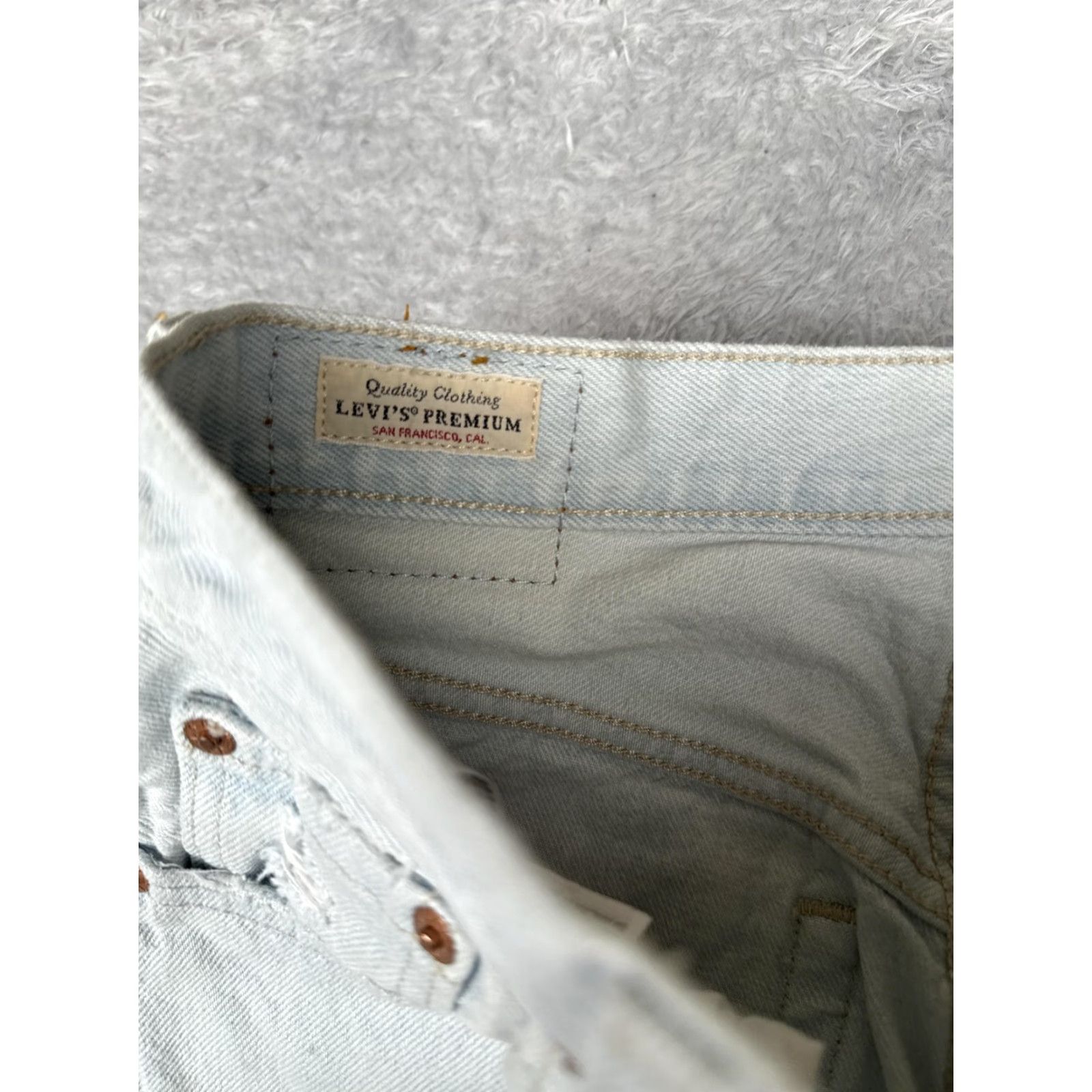 Levi's Levi's Jeans Womens 24x28 501 Skinny Distressed High Rise Button Fly Blue Vintage No N/A Size 42" / US 20 - 6 Thumbnail