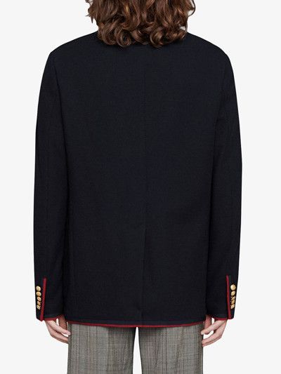 Gucci o1s1wg110225 Wool Cotton Jacket With Patch in Dark Navy Size US L / EU 52-54 / 3 - 4 Thumbnail