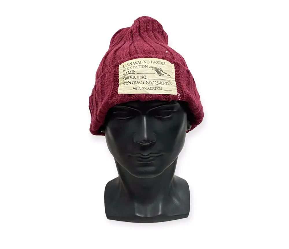 Vintage Us Naval Knit Beanie Hat Size ONE SIZE - 1 Thumbnail