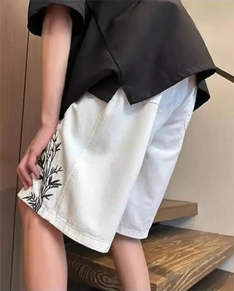 Japanese Brand Loose casual embroidered denim shorts Size US 32 / EU 48 - 6 Thumbnail