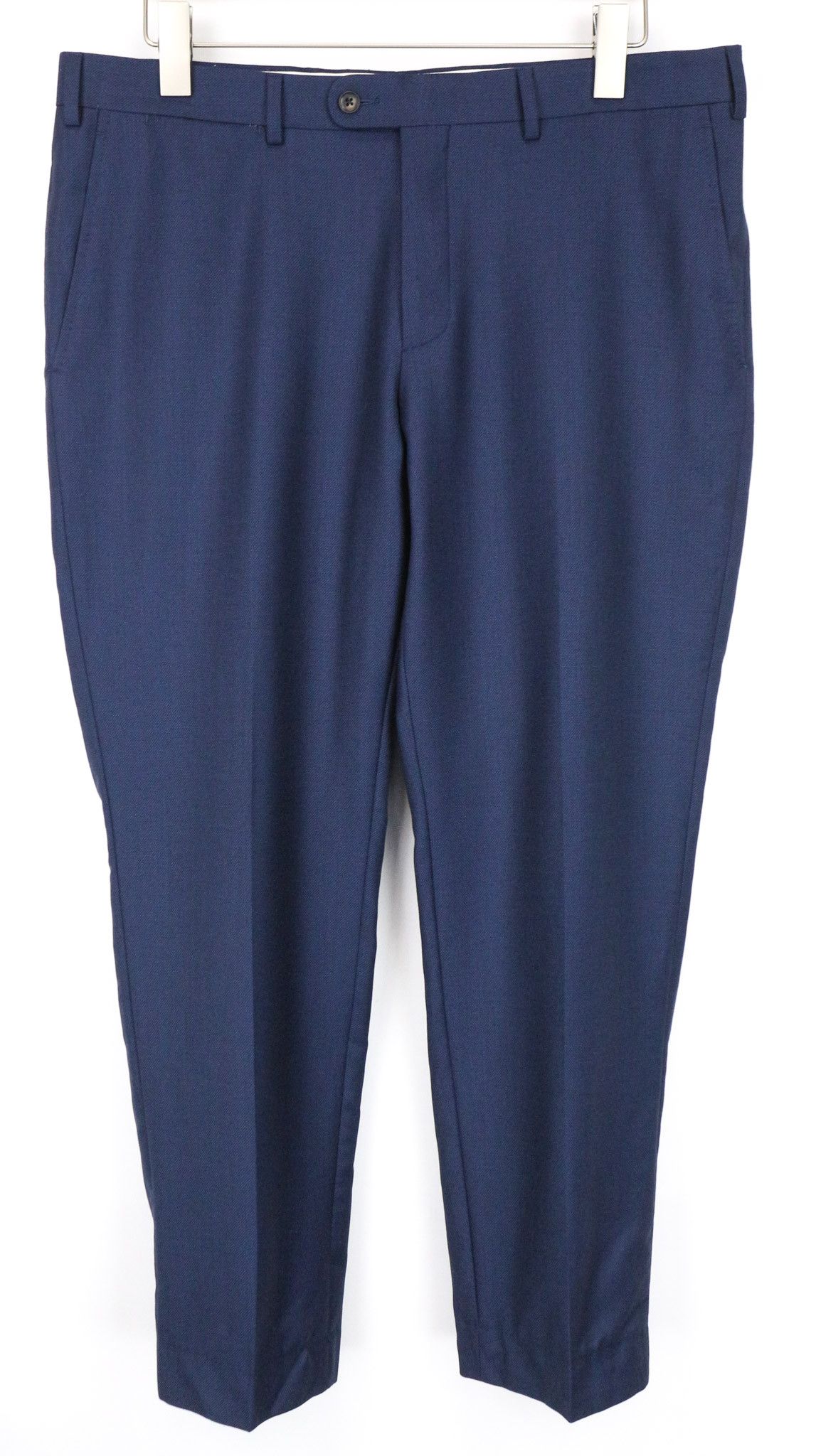 Suitsupply BRESCIA UK36R Blue Wool Birdseye Trousers 75251 Size 36R - 1 Thumbnail