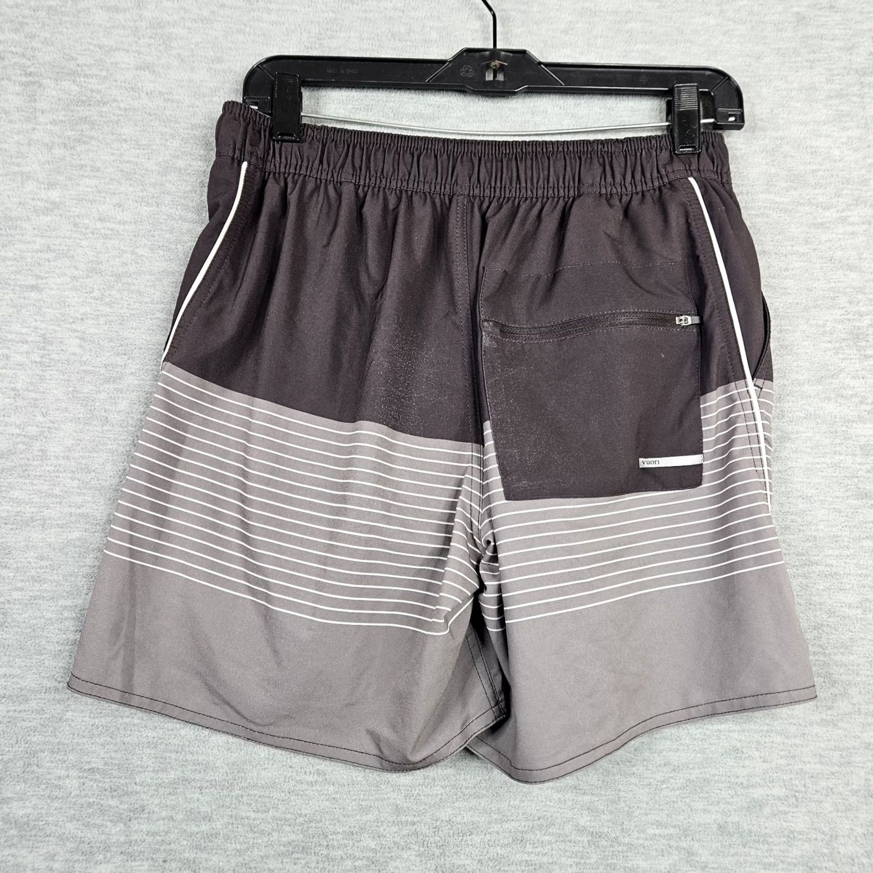 Vuori Vuori Men's Trail Running Shorts Drawstring Brown White Stripes Size S Flaws Size US 29 - 3 Thumbnail