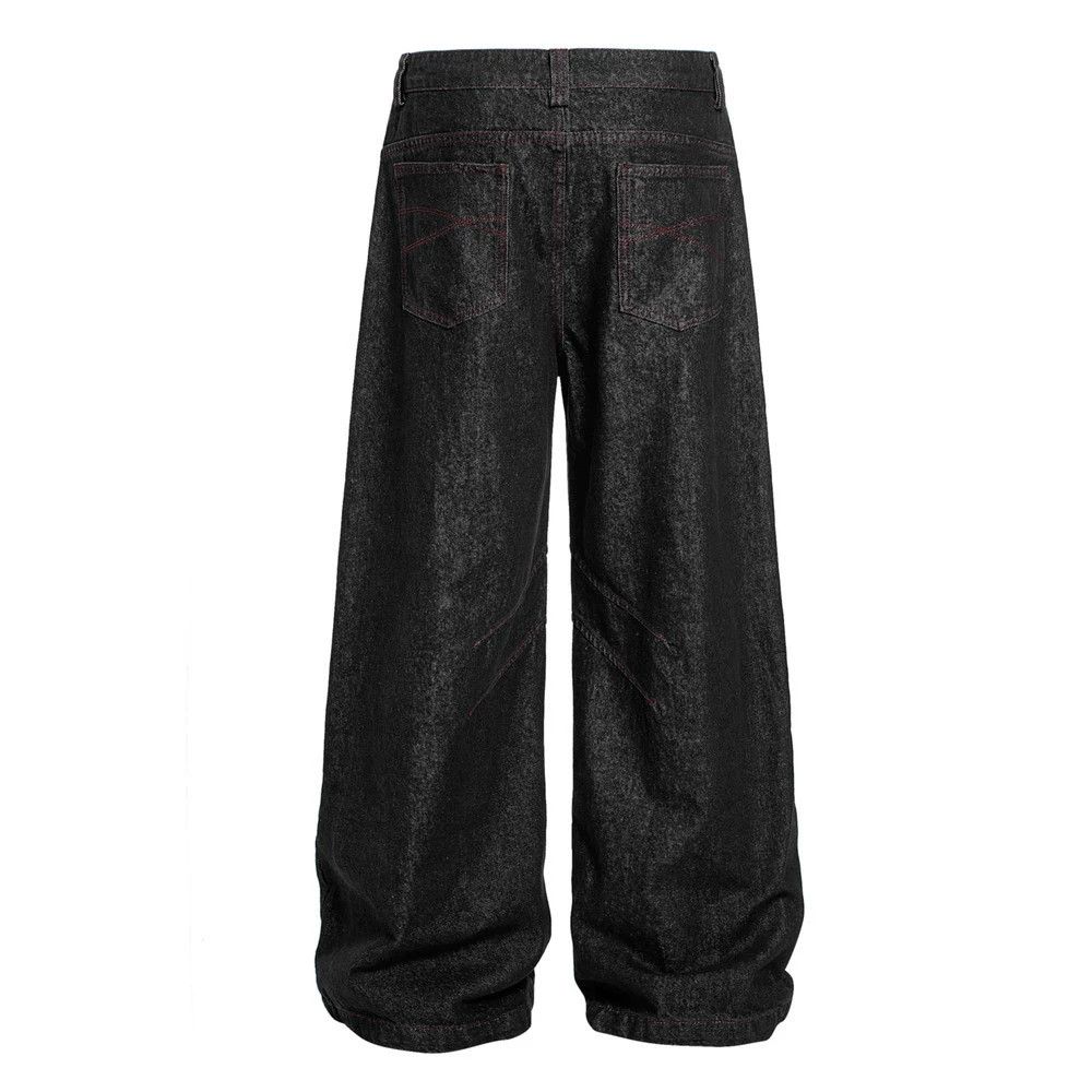 Jean High street loose wide leg trend retro straight casual jeans Size US 32 / EU 48 - 2 Thumbnail
