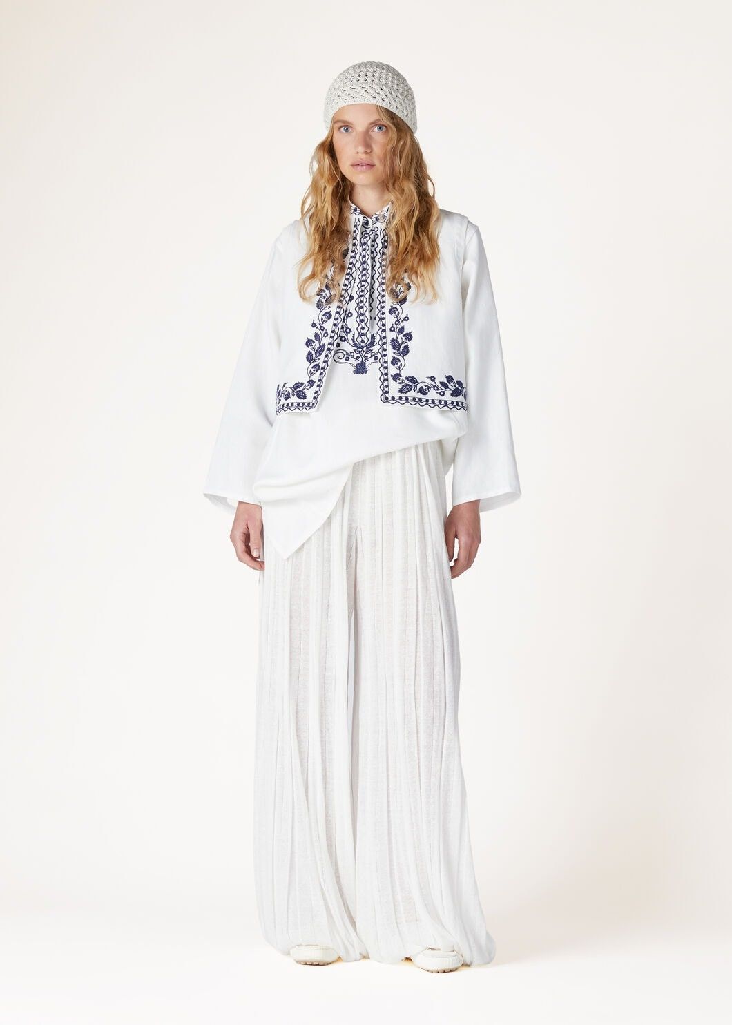 Loro Piana o1srvl11e0725 FAN9903 Sophia Silk Shirt in White Size L / US 10 / IT 46 - 2 Thumbnail