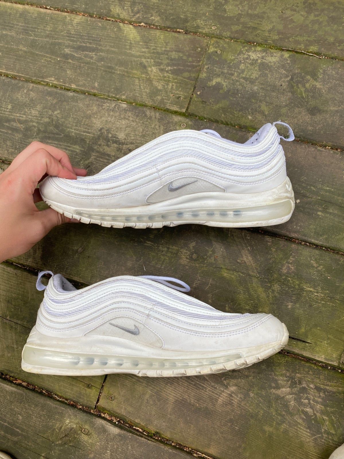 Nike Nike Air Max 97 Triple White Wolf Gray Running Shoes 921826 Size US 10.5 / EU 43-44 - 5 Thumbnail