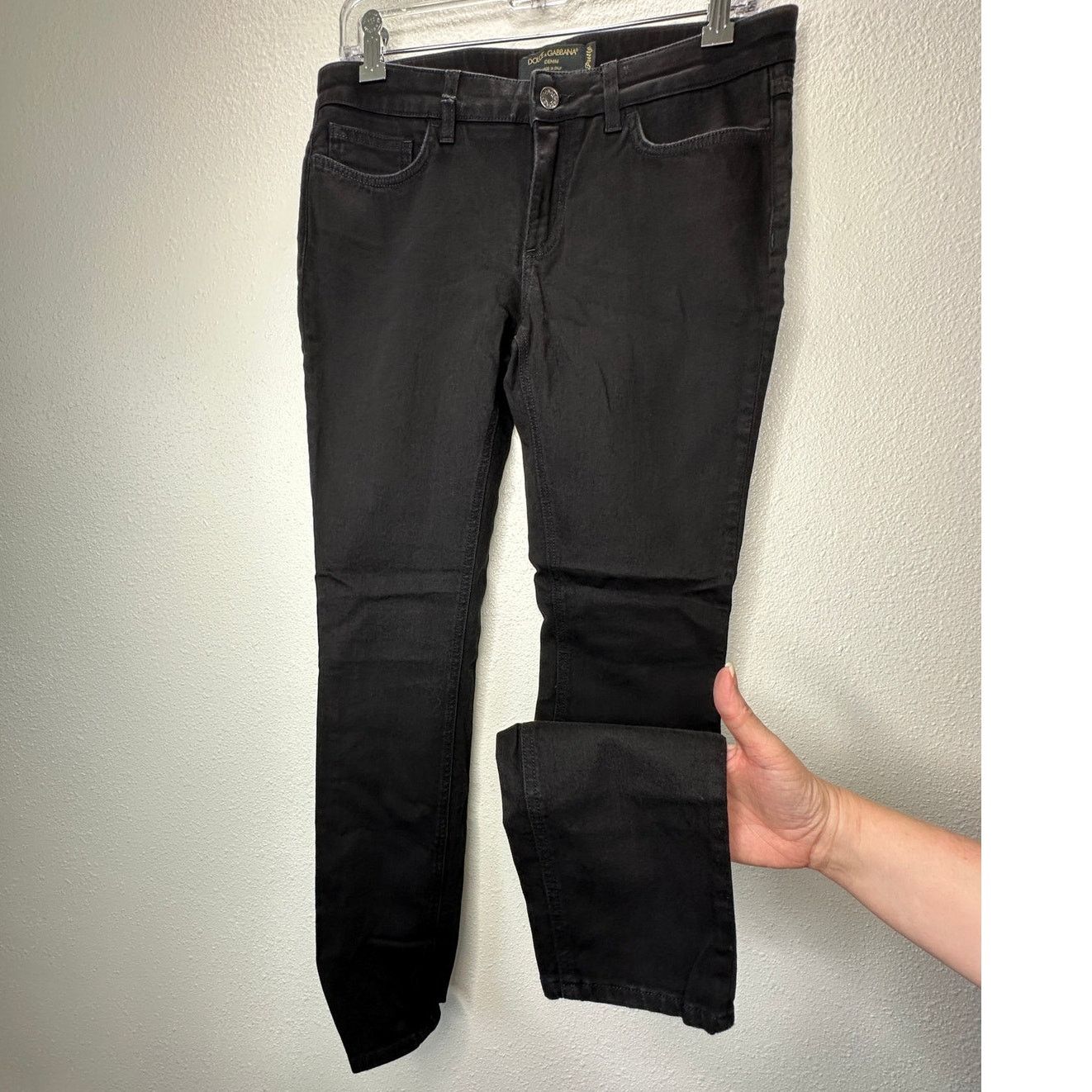 Dolce & Gabbana Dolce & Gabbana Black Jean Red Patch Hearts on Back 44 / L Size 32" / US 10 / IT 46 - 6 Thumbnail