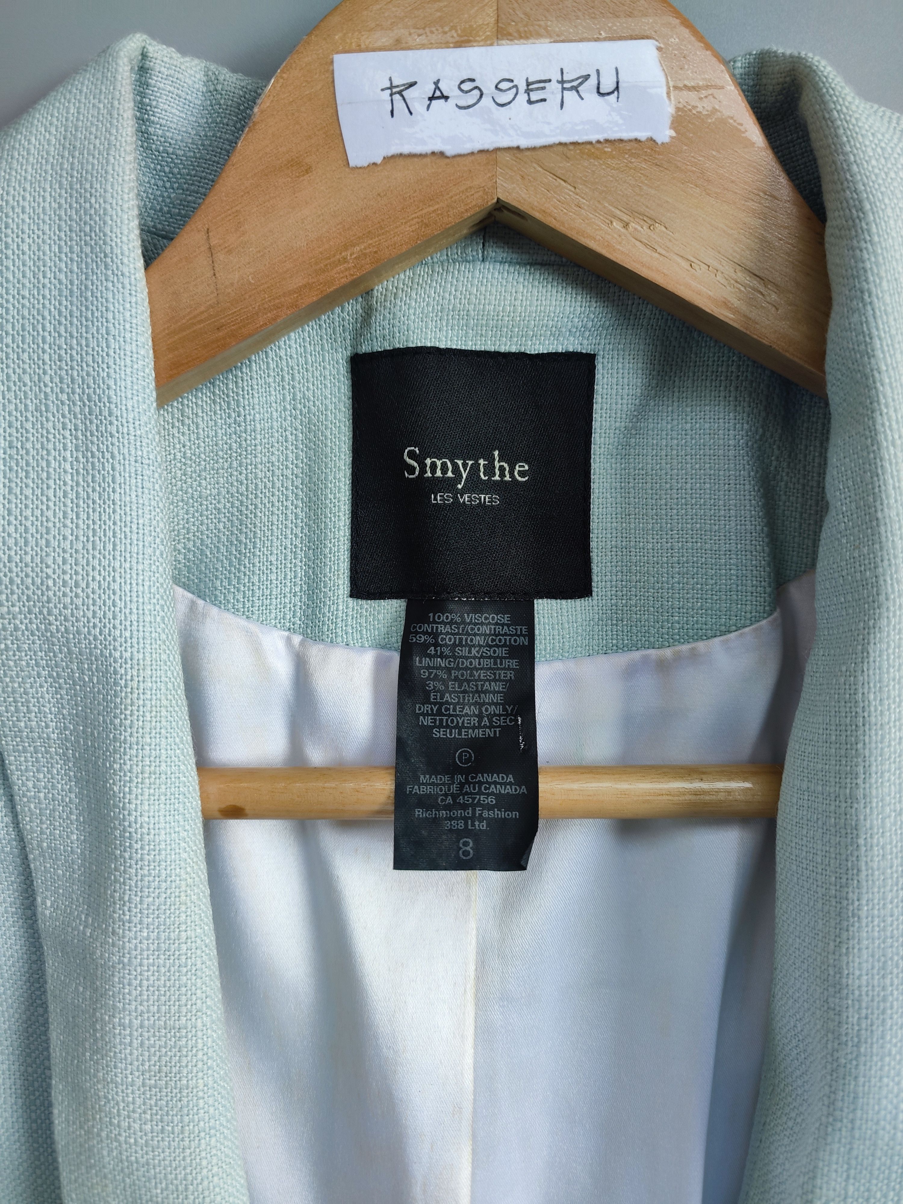 SMYTHE Smythe Women's Size 8 Petite Jacket Blazer Coat Light Green Size M / US 6-8 / IT 42-44 - 4 Thumbnail