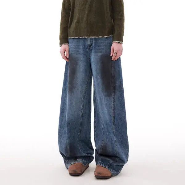 Japanese Brand VIBE Heavyweight Machete Vintage Spray Dye Relaxed Jeans Size US 34 / EU 50 - 1 Thumbnail