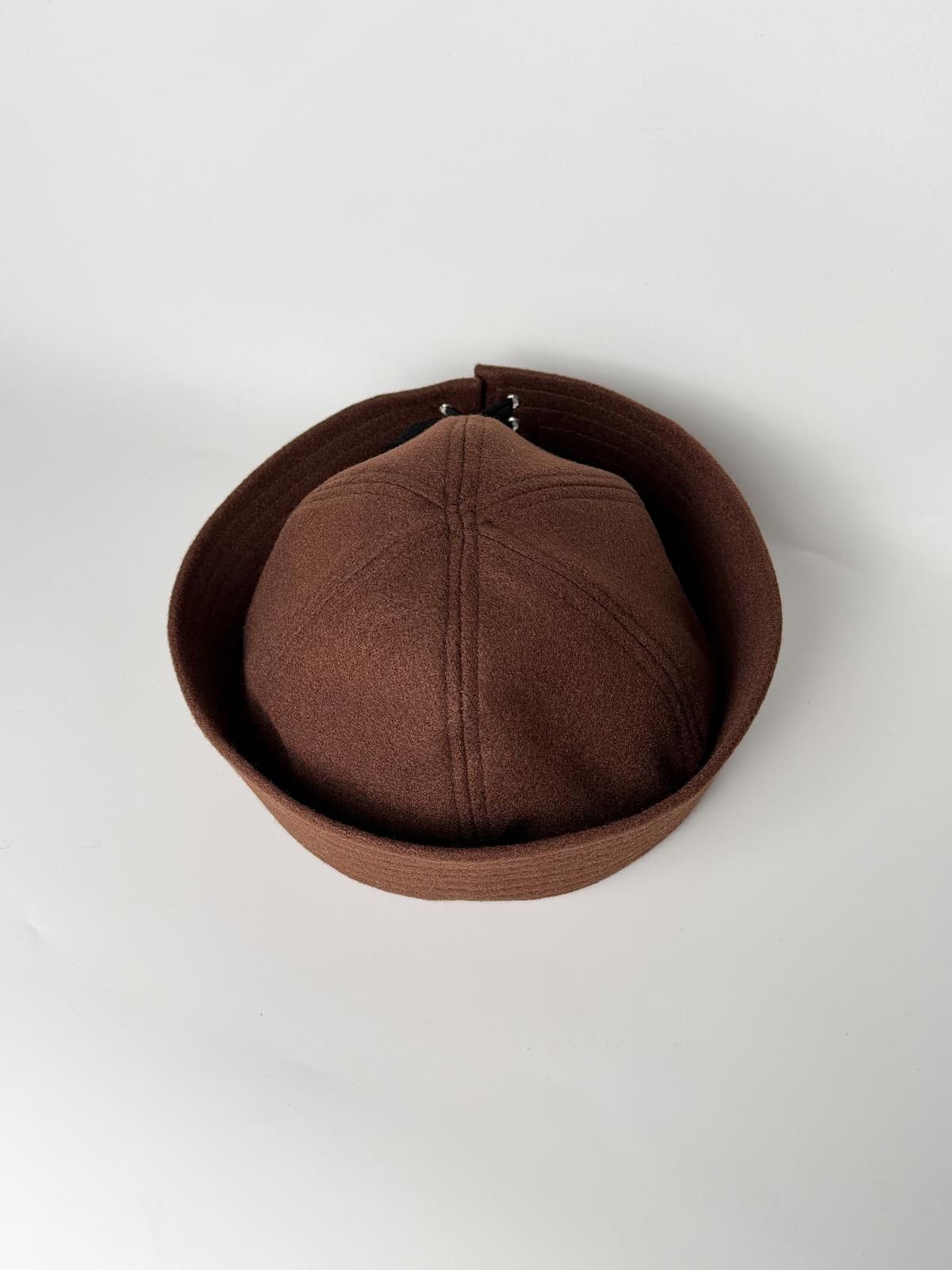 Japanese Brand Brown Wool Eyelet Beret Sailor Hat Y2K French Girl Size ONE SIZE - 7 Thumbnail