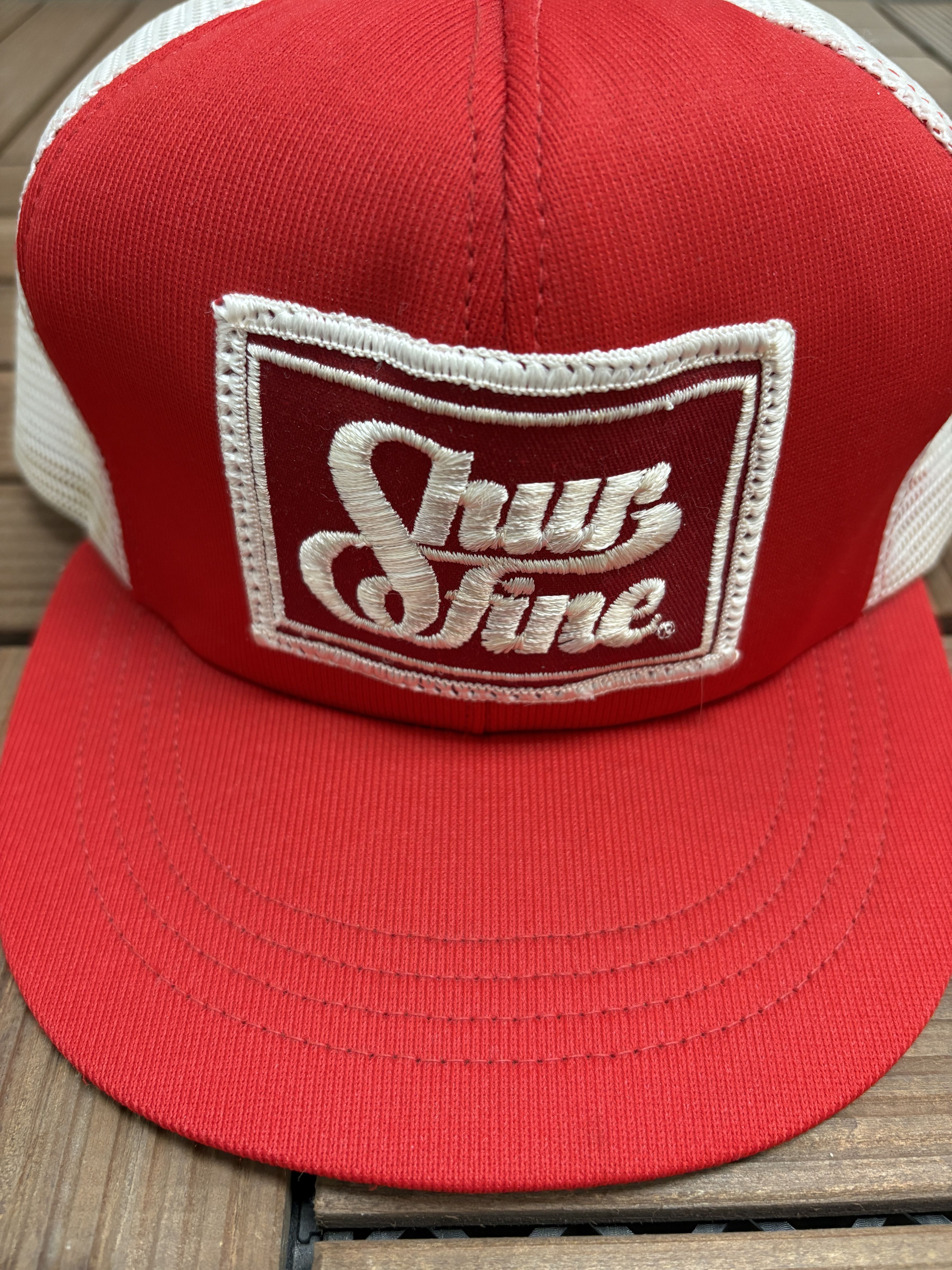 Vintage Shurfine Groceries Vintage Red Trucker Snap Back Hat Cap Size ONE SIZE - 3 Thumbnail