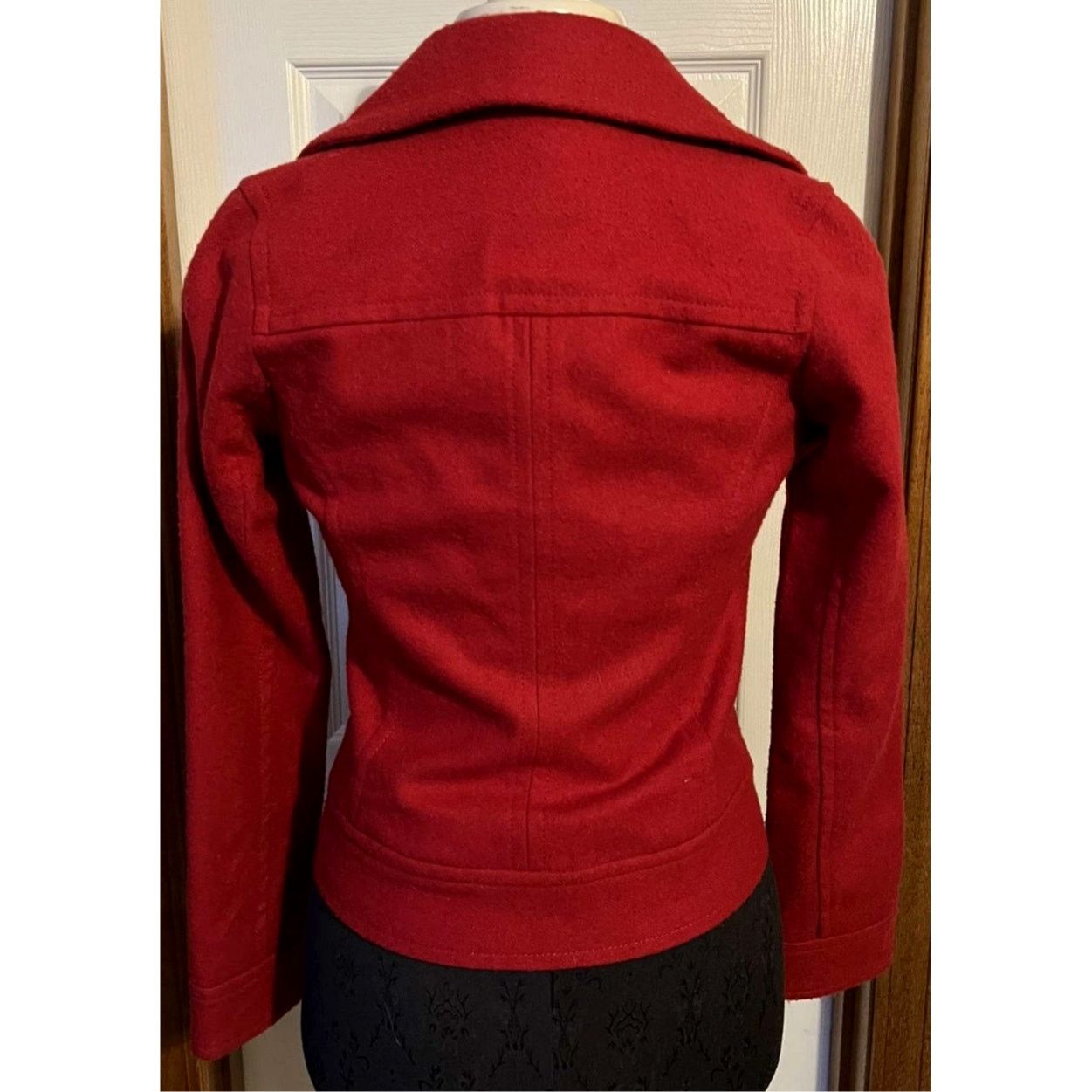 BP. BP. Women’s Red Double-Breasted Peacoat – Size XS Size XS / US 0-2 / IT 36-38 - 3 Thumbnail