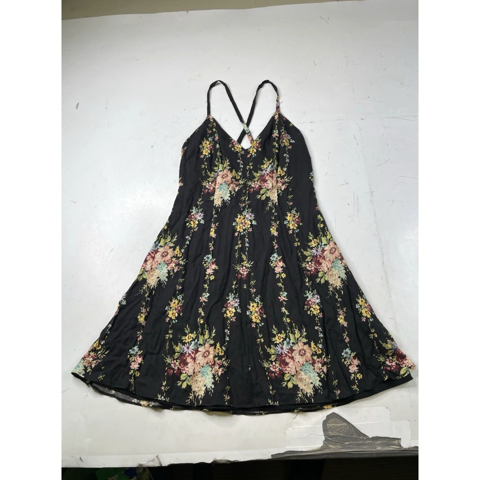 Alice + Olivia Alice + Olivia Slip Dress Womens 2 Floral Multicolor V-Neck Zip Zipper Short Dress Size XS / US 0-2 / IT 36-38 - 2 Thumbnail