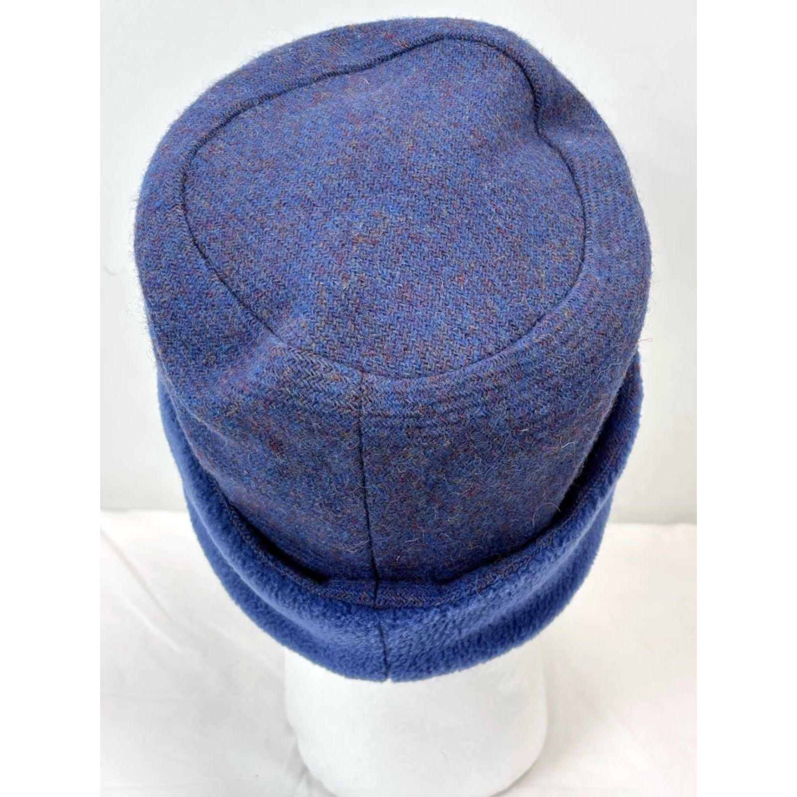 Harris Tweed VINTAGE Anna MacNeil Harris Tweed Fleece Lined Hat Blue Made In UK Beanie One Size Men Size US M / EU 48-50 / 2 - 3 Thumbnail