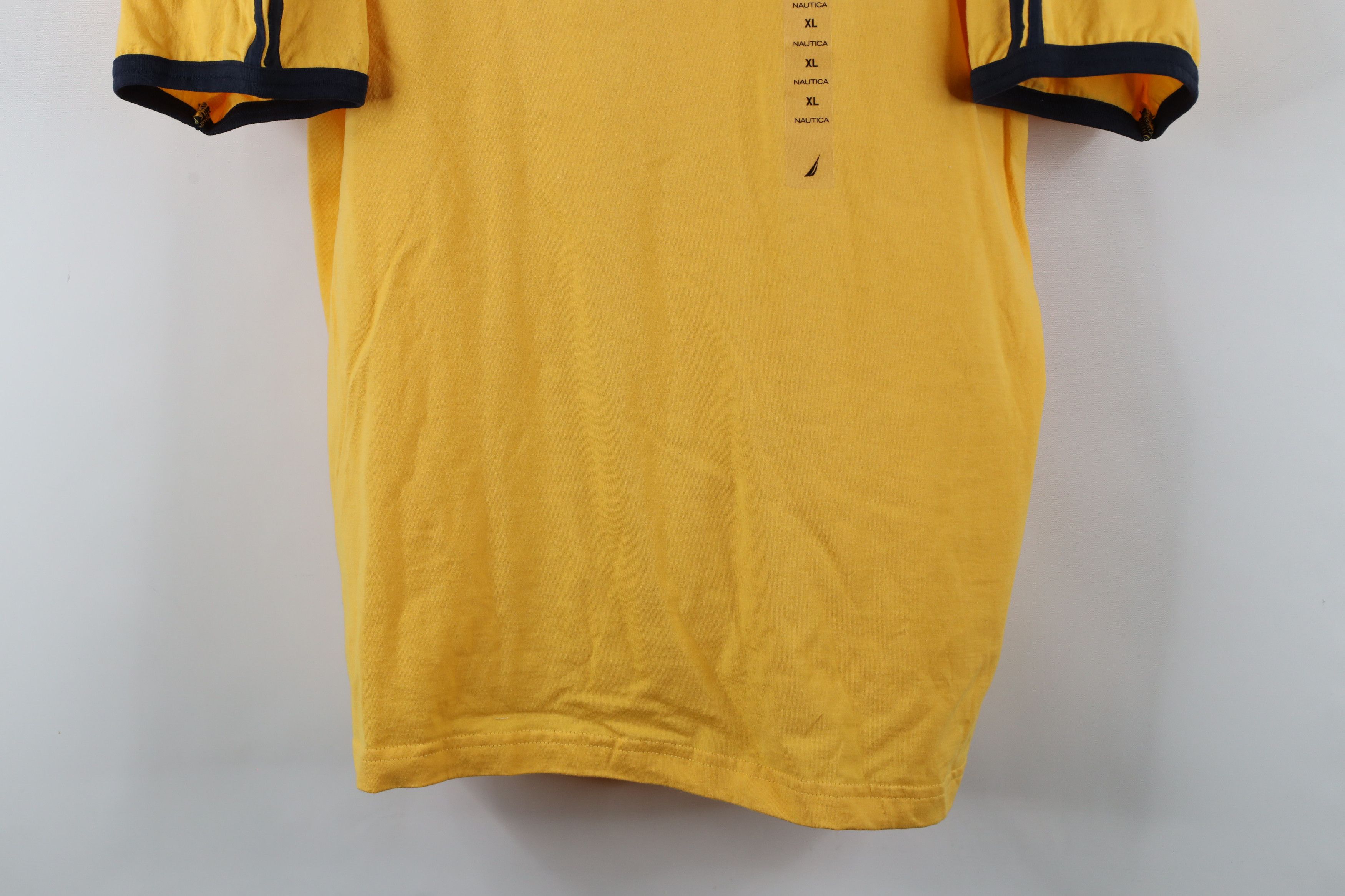 Nautica × Vintage Deadstock Vintage 90s Nautica Club Ringer T-Shirt Yellow Size US XL / EU 56 / 4 - 3 Thumbnail