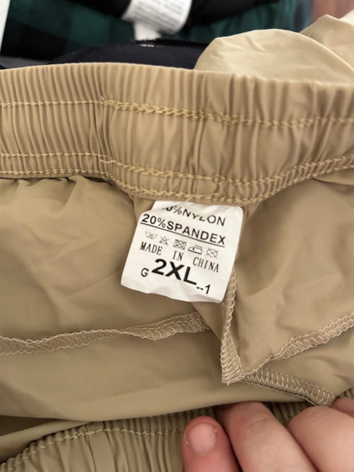 Unknown London Beige Stretch Activewear Pants with Zipper Pockets Size US 32 / EU 48 - 4 Thumbnail