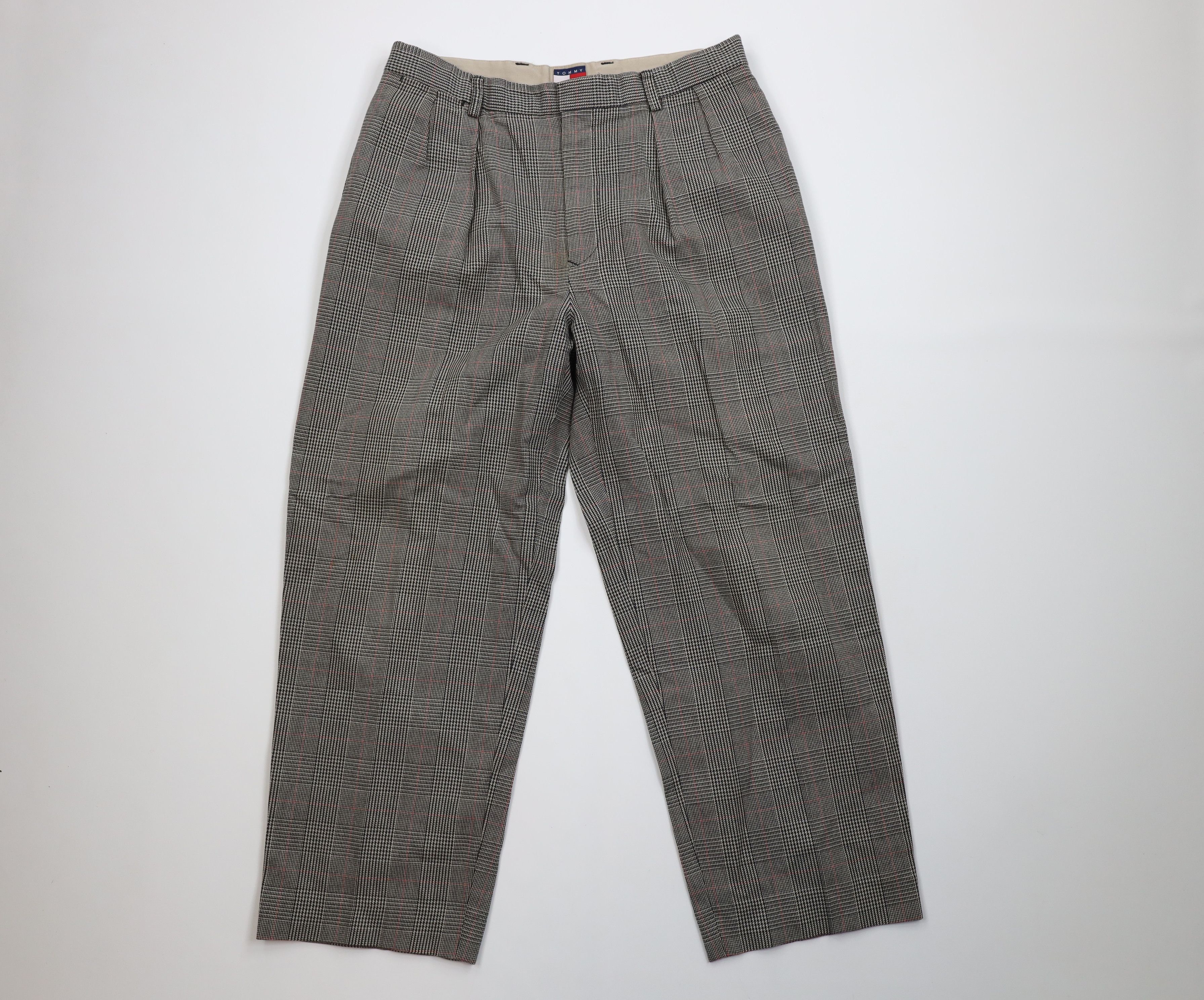 Tommy Hilfiger Vintage 90s Tommy Hilfiger Wide Leg Chino Pants Houndstooth Size US 34 / EU 50 - 1 Thumbnail