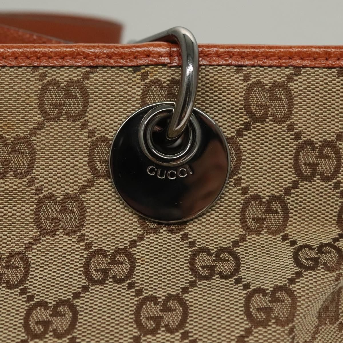 Gucci GUCCI GG Canvas Tote Bag Beige Silver Size ONE SIZE - 14 Thumbnail