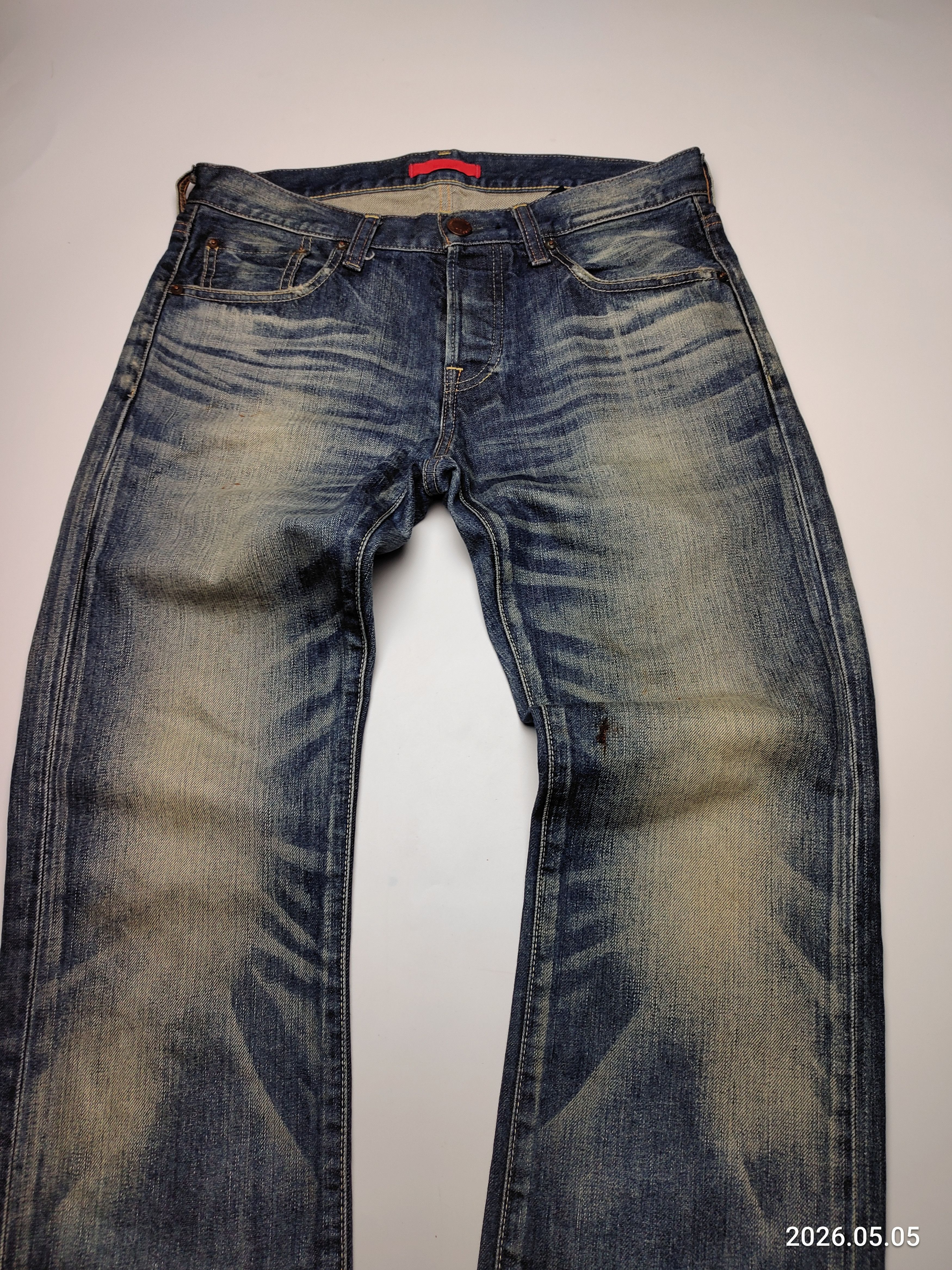 Japanese Brand Crazy faded Red Card Japanese Denim Size US 32 / EU 48 - 2 Thumbnail