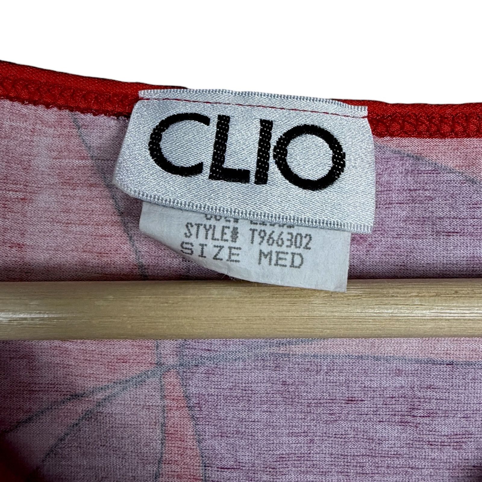 Other Vintage Clio Brand Made In USA Women’s Med Abstract Blouse Size M / US 6-8 / IT 42-44 - 4 Thumbnail