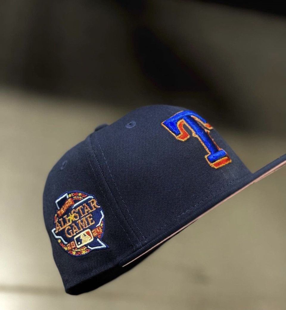 image of Hat Club Noho Exclusive Texas Rangers All Star Game Patch Pi in Blue, Men's
