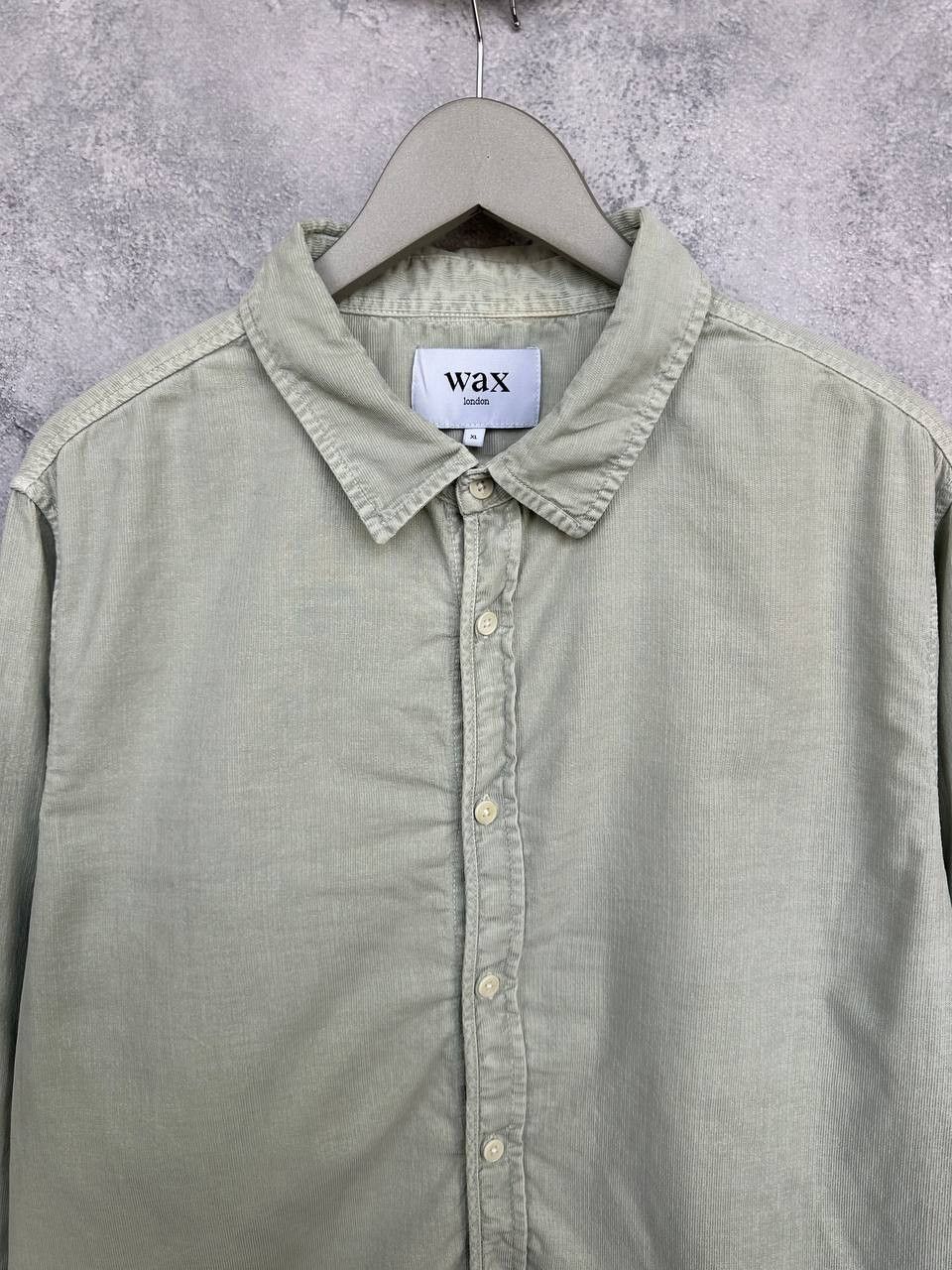 Wax London Wax London Button Shirt Textured Ribbed Sage Green LS Size US XL / EU 56 / 4 - 4 Thumbnail