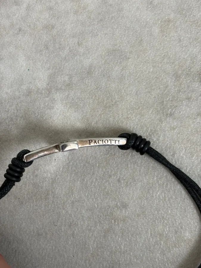 Vintage Cesare Paciotti Black Leather Cord Cross Bracelet Size ONE SIZE - 8 Thumbnail