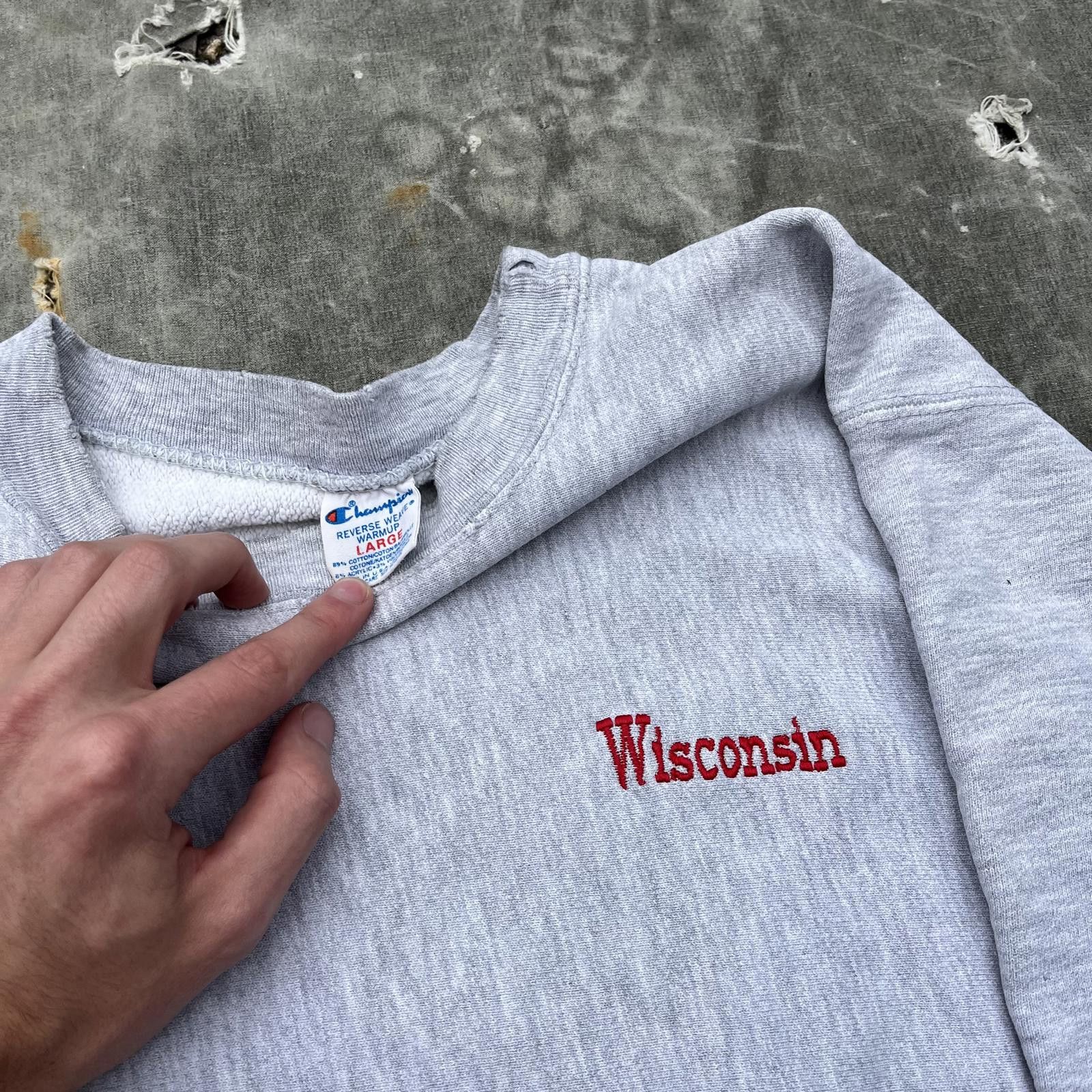 Champion × Vintage Vintage Champion Warm Up Reverse Weave Wisconsin Sweatshirt Size US L / EU 52-54 / 3 - 3 Thumbnail