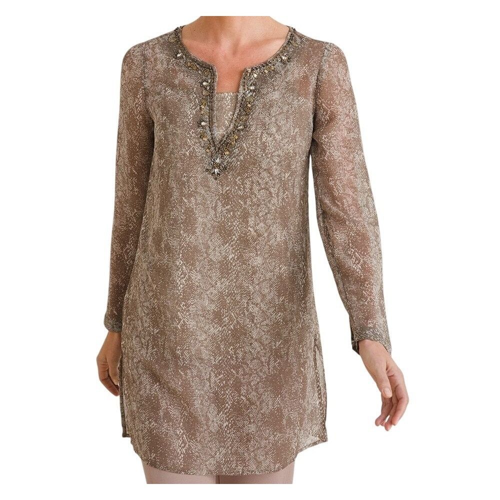 Chicos Chicos 3 Womens Size 16 18 XL Snake Print Tunic Tank Top Set Size XL / US 12-14 / IT 48-50 - 1 Thumbnail