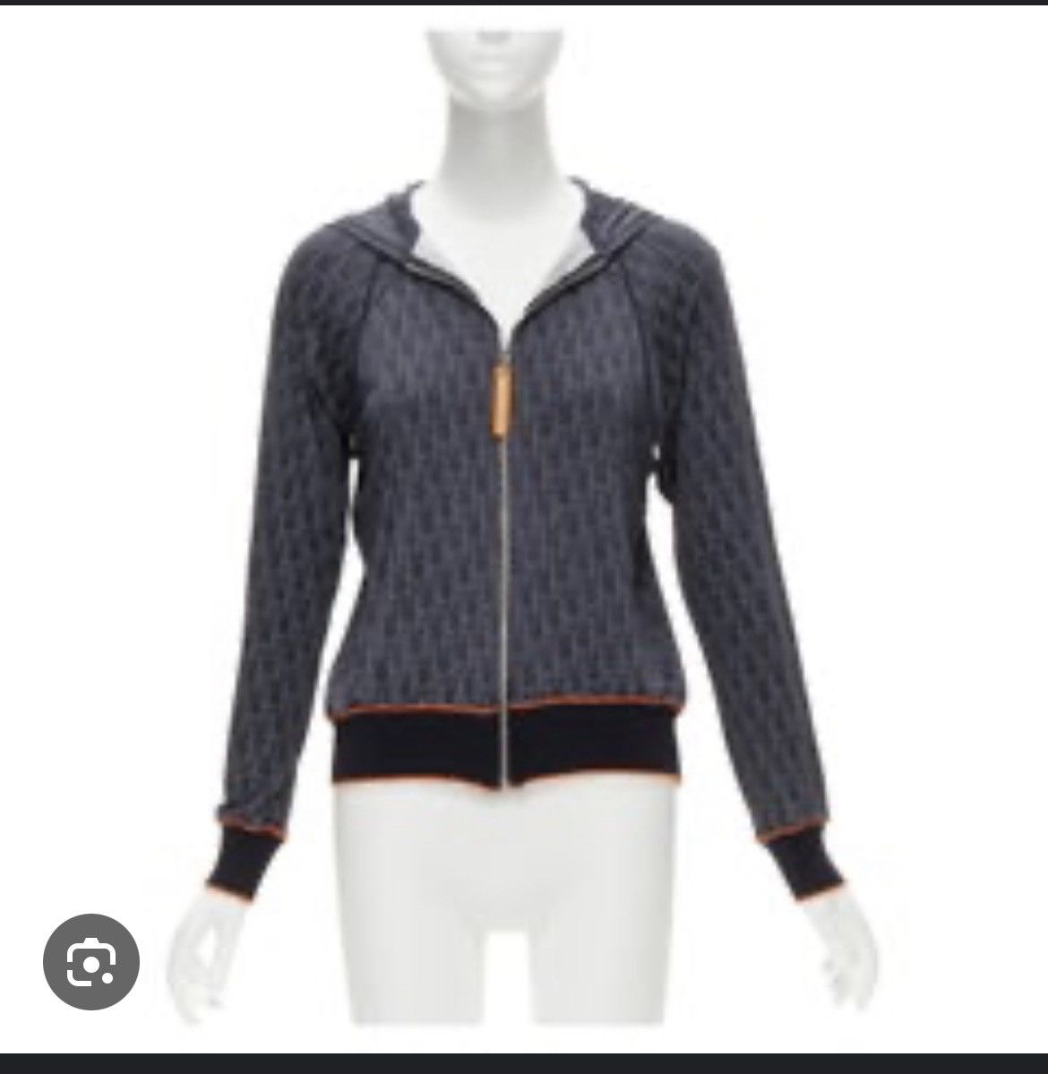 Christian Dior Monsieur × Dior 00'S Christian Dior Navy Blue Oblique Patterned Front Hooded Size M / US 6-8 / IT 42-44 - 11 Thumbnail